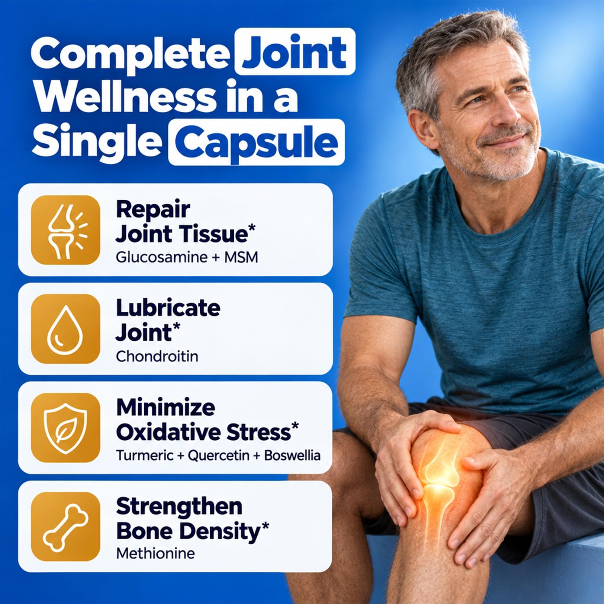 Clear Joint Support for Women & Men, Glucosamine 1500mg Chondroitin MSM — Amazon image 3