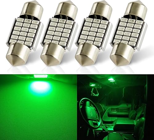 Vista 21 de 4 PCS Bombillas LED CAN-Bus Sin Errores 6418 6411 6461 DE3425 C5W Festoon 36MM 1.5" Ultra Blue 3014 27-EX Chipsets para Luces Interiores