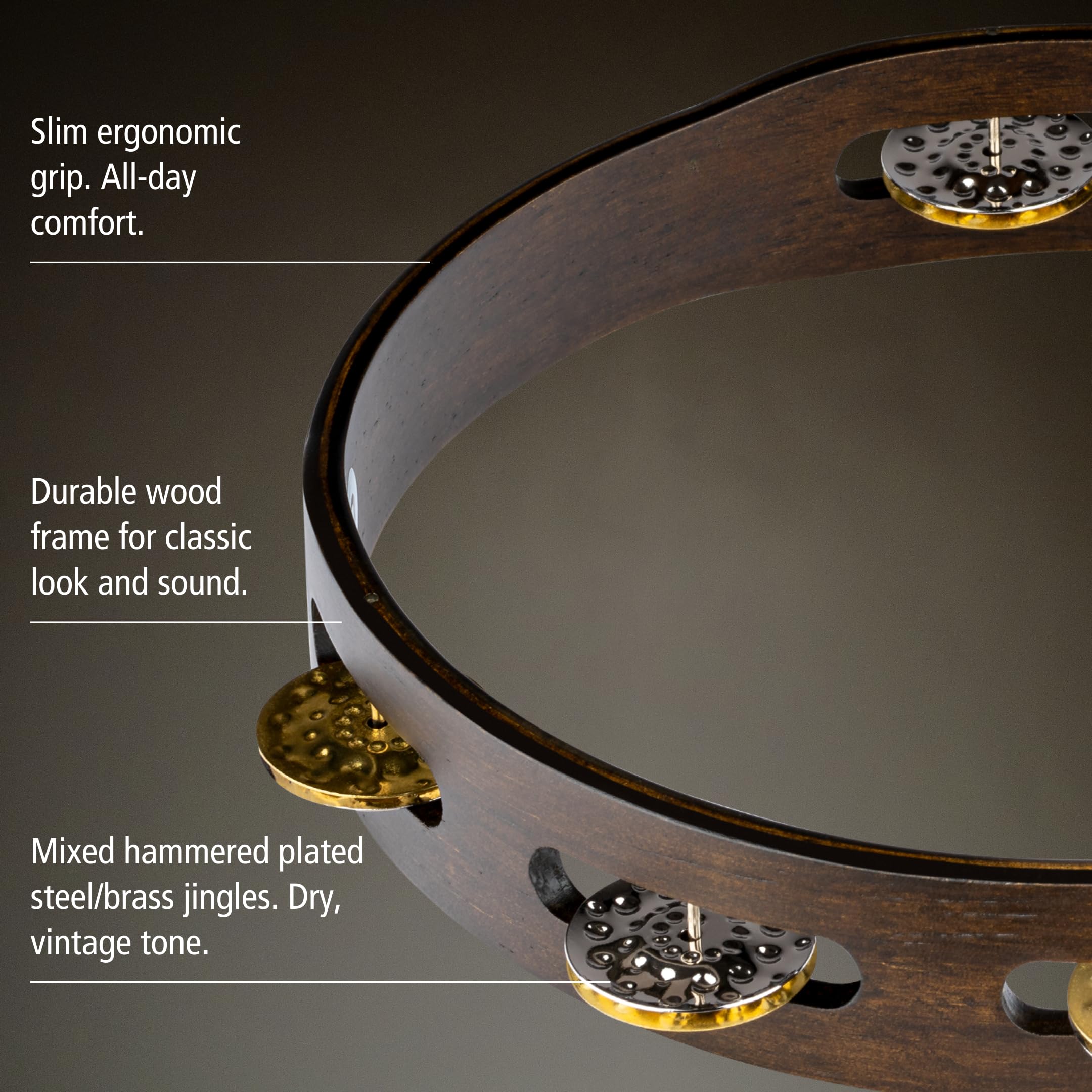 MEINL Percussion Vintage Tambourine - 10" orzech brązowy (TA1VM-WB)
