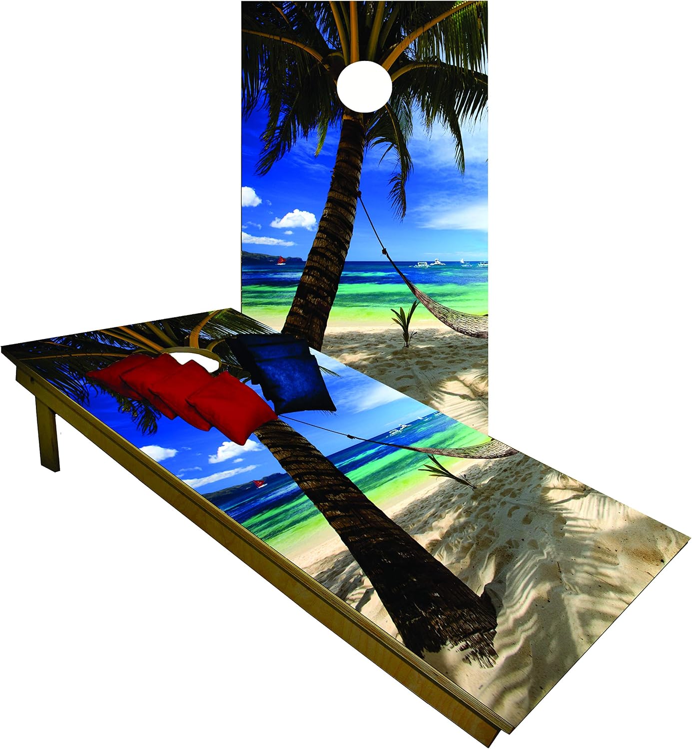 BackYardGamesUSA Premium Wooden Cornhole Board Set - 4'x2' Regulation Size Set | Includes 8 Cornhole Bags