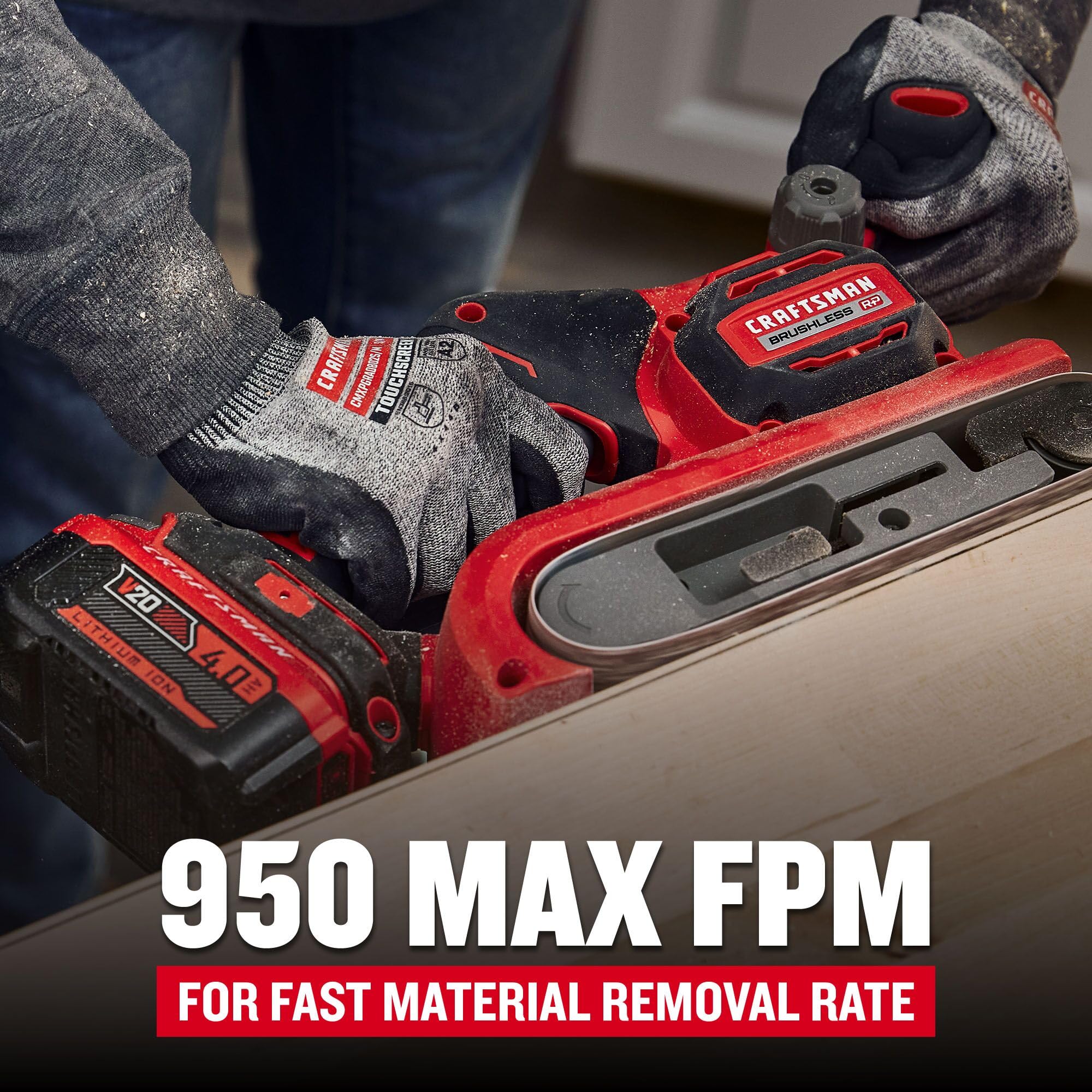 CRAFTSMAN V20 Brushless Belt Sander - Cordless Power -3