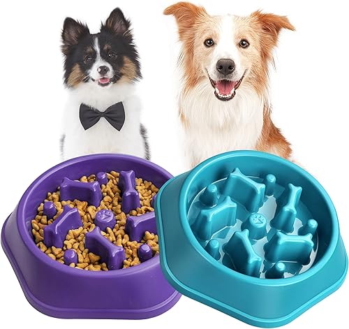 UPSKY Cuenco de alimentación lenta para perro, antiasfixia, alimentación lenta, cuenco de rompecabezas interactivo para detener la hinchazón, plato