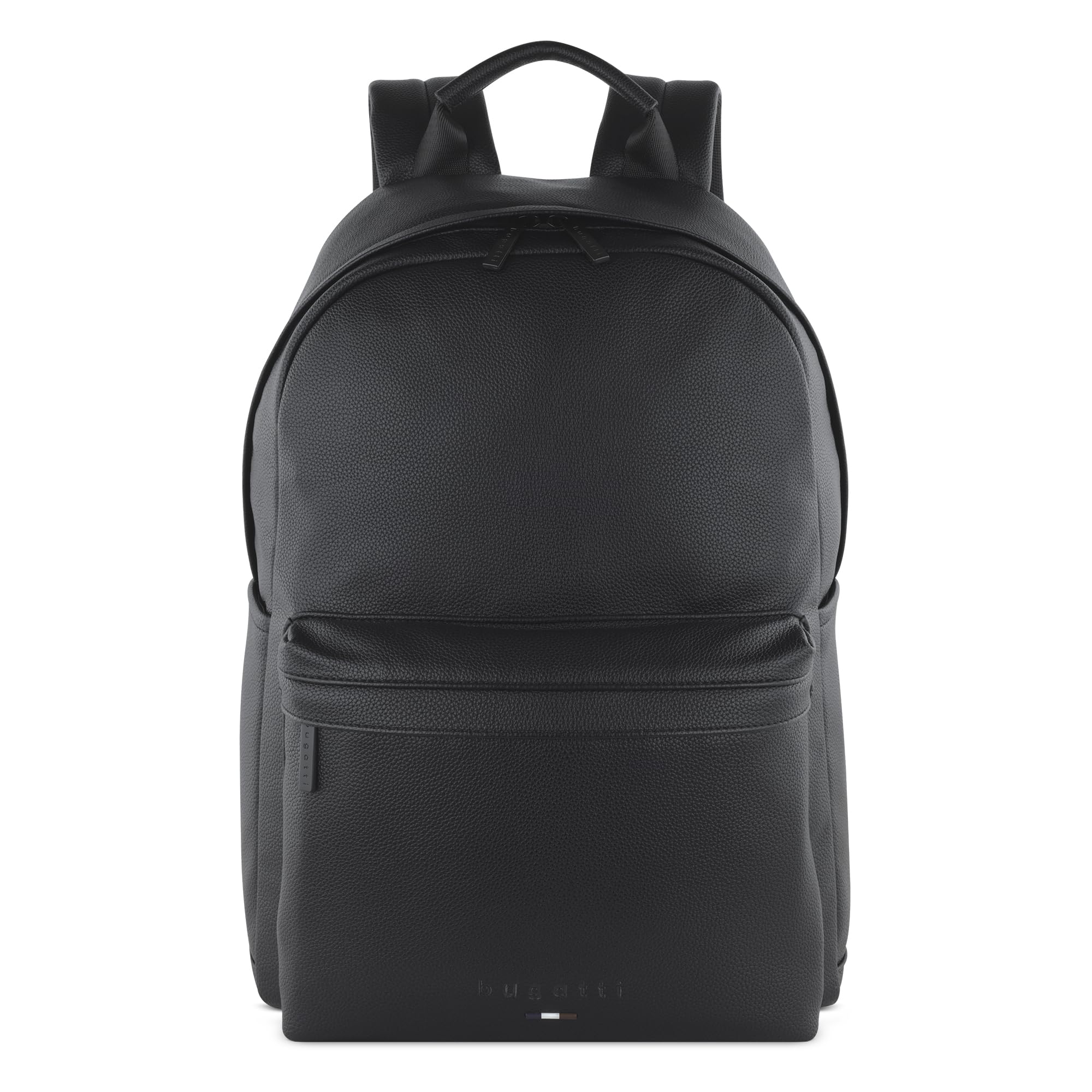 bugatti Rico Mochila de negocios, mochila de cuero sintético con compartimento para portátil de hasta 15", negro