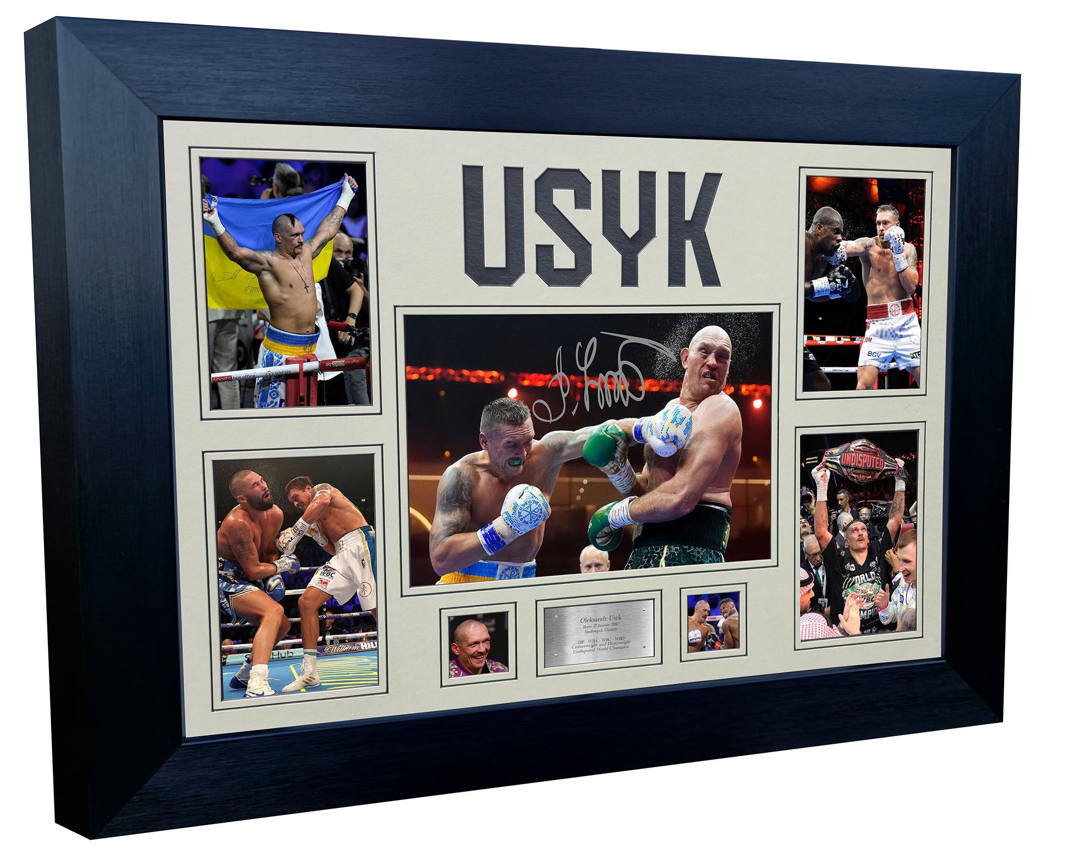 Kitbags & Lockers Black Large A3+ Oleksandr Usyk Display With Logo Undisputed World Cruiserweight Heavyweight Champion Autographed Signed Signature Photo Photograph Picture Frame Boxing Poster Gift (Cream Mount)