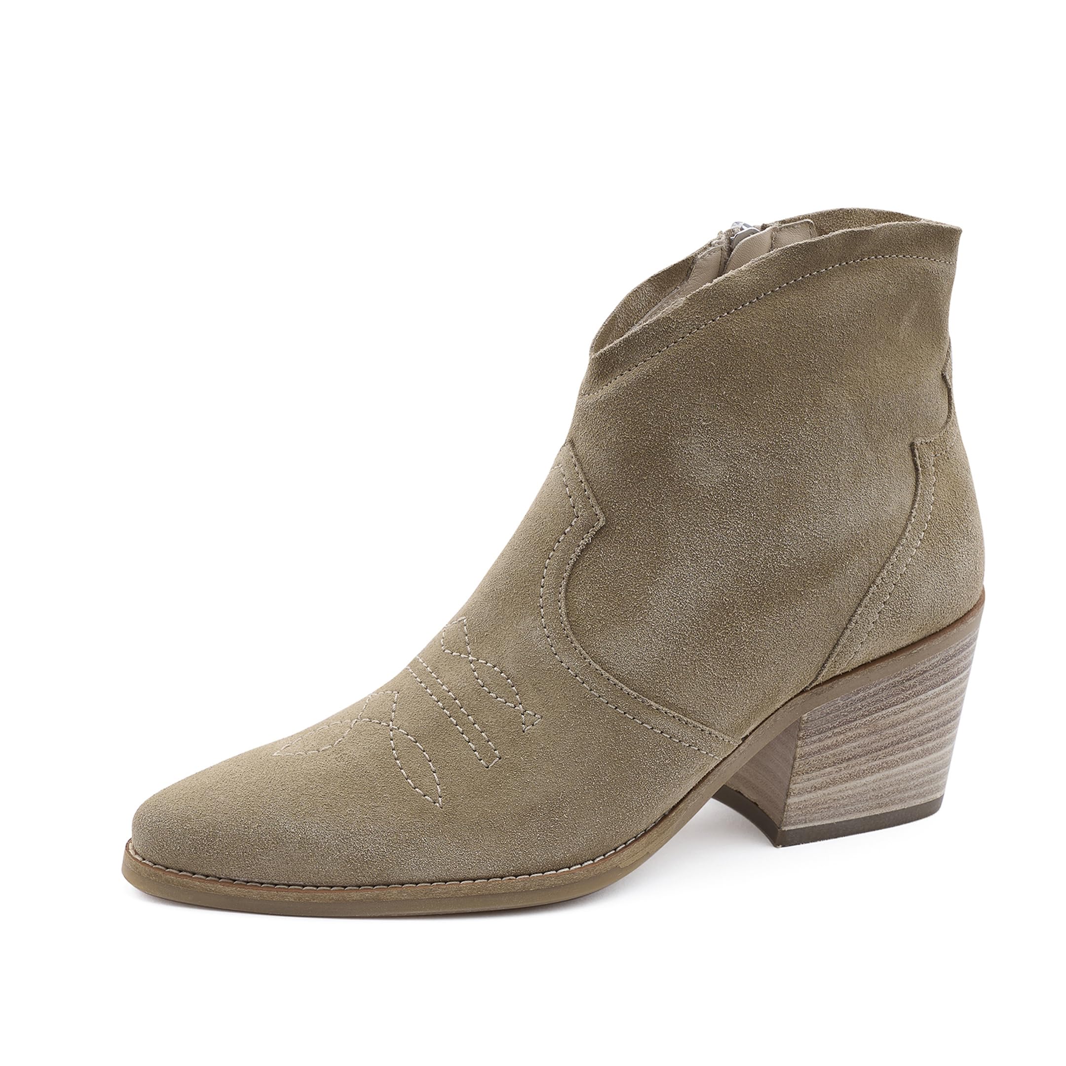 Botines De Piel Rugosa Negra Paul Green 8050-024 Para Mujer - Cierre Cremallera Y Tacón De Bloque
