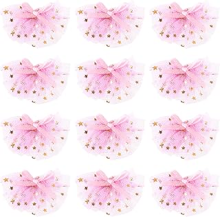 미니 핑크 리본 리본 12개, 작은 메시 리본, 귀엽고 부드러운 나비매듭 바느질 액세서리, 꽃, 베이커리 포장, 크리스마스, 결혼식, 생일 파티 장식용
