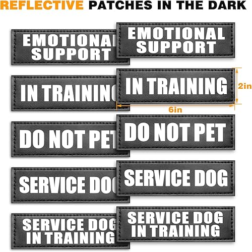 Miniatura 8 de WINSEE Chaleco de entrenamiento para perros de servicio con 10 parches para mascotas, chaleco táctico MOLLE de trabajo para perros grandes, arnés de