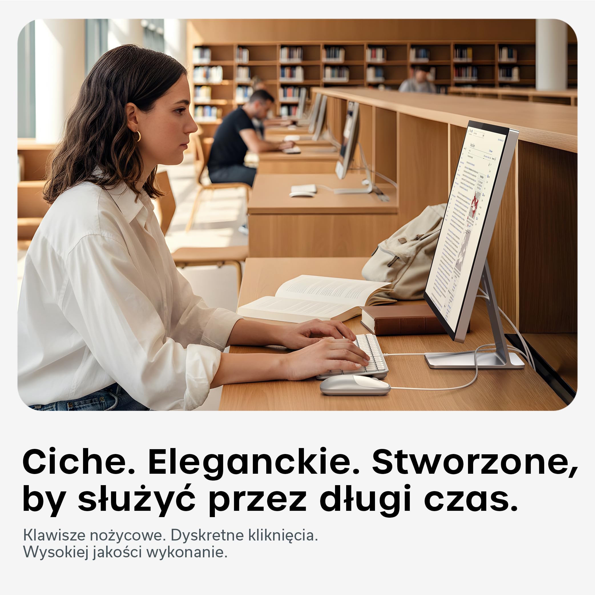 SATECHI klawiatura i mysz CLX3, amerykański układ QWERTY, srebrne | Plug and Play przez USB-C, zgodność z macOS i Windows oraz urządzeniami z Androidem