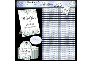 White Foam Glow Sticks for Weddings with Sparkly LED Lights (Pack of 50)