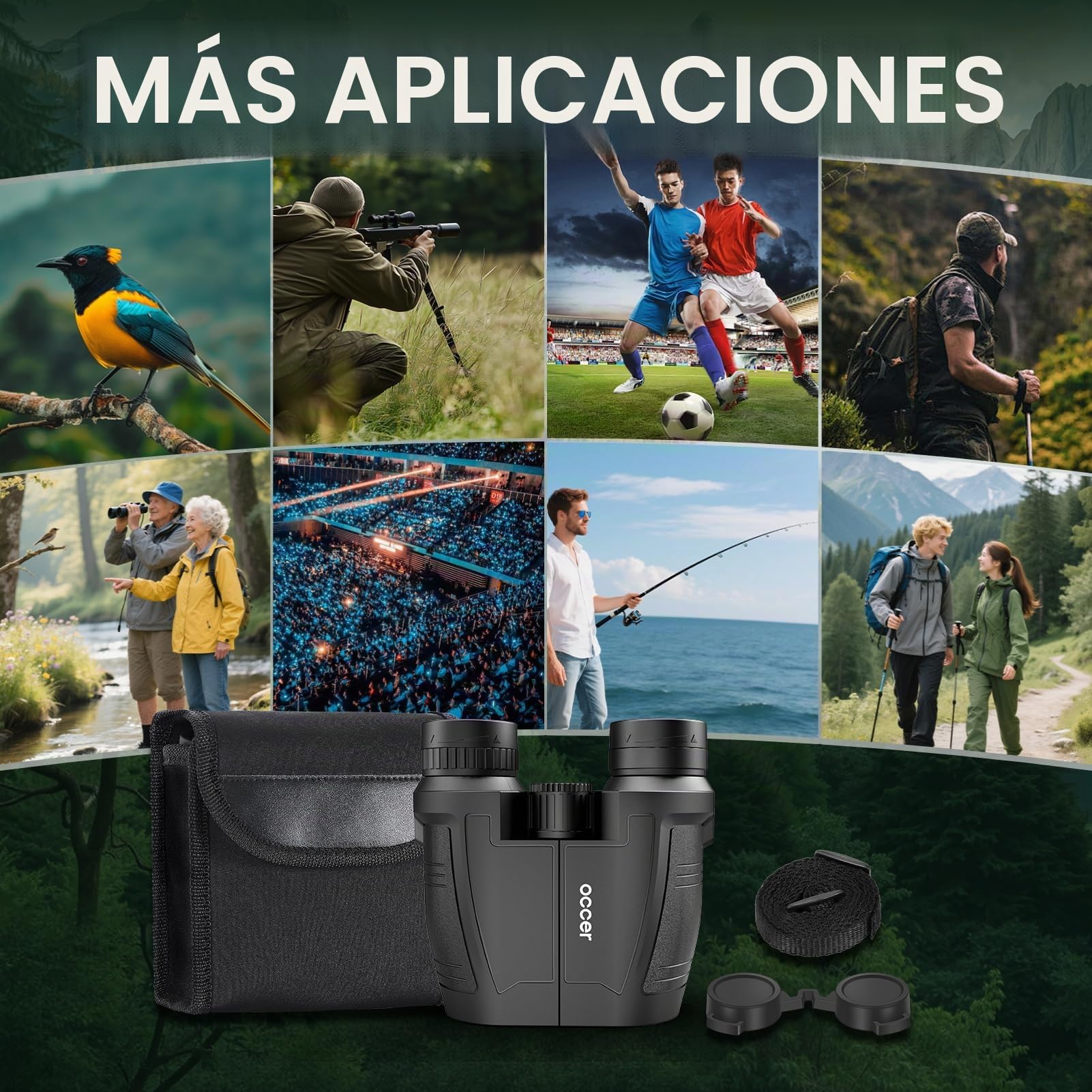 occer Prismáticos para adultos y niños, 12 x 32 cm, binoculares HD | Compacto, Pequeño, Alta potencia de aumento, FMC, Prisma BAK4, Ocular grande, Viaje, Exterior, Caza, Nave, Concierto