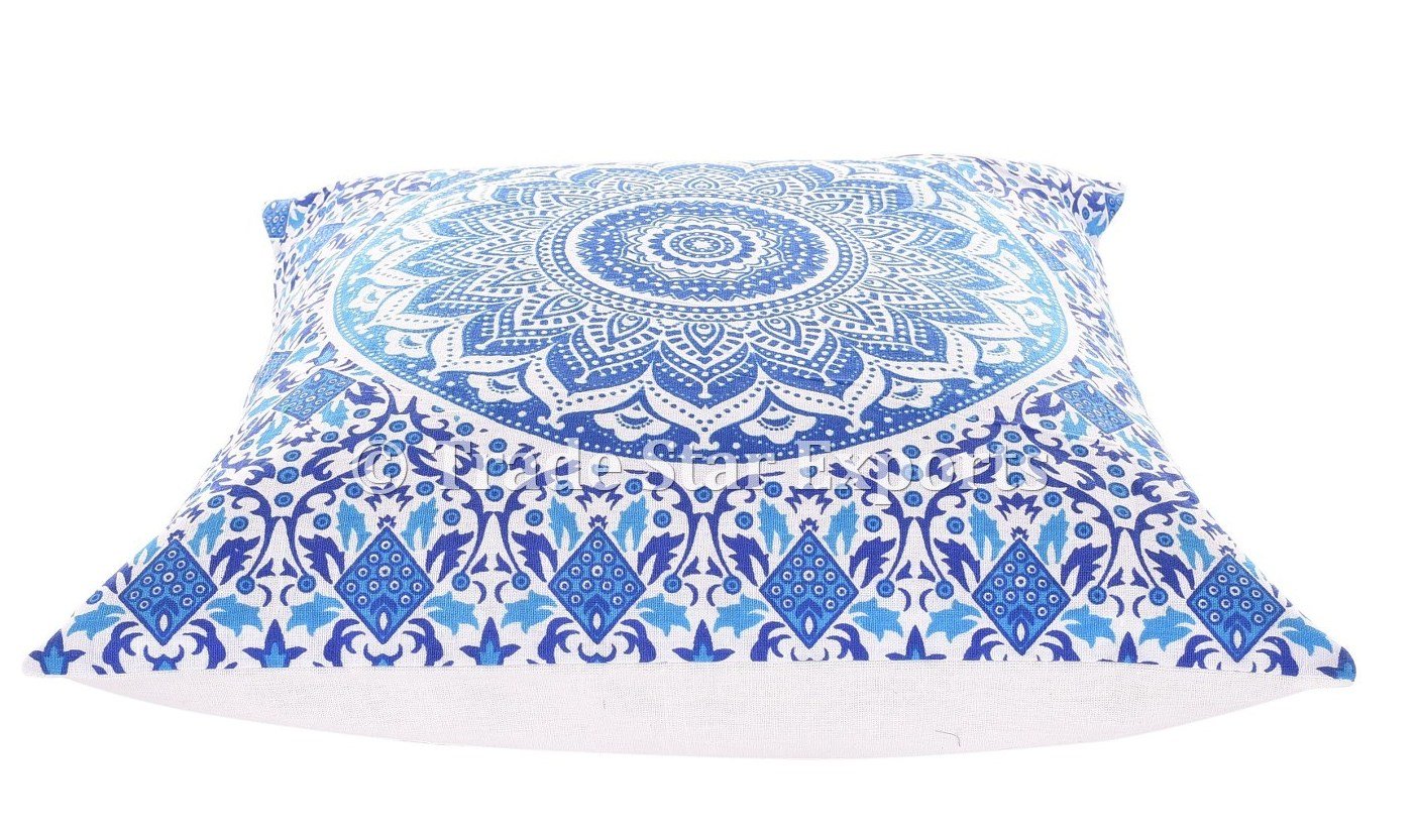 Federa copricuscino stile mandala indiano, 16 x 16, in cotone, cuscino decorativo etnico Pattern-4