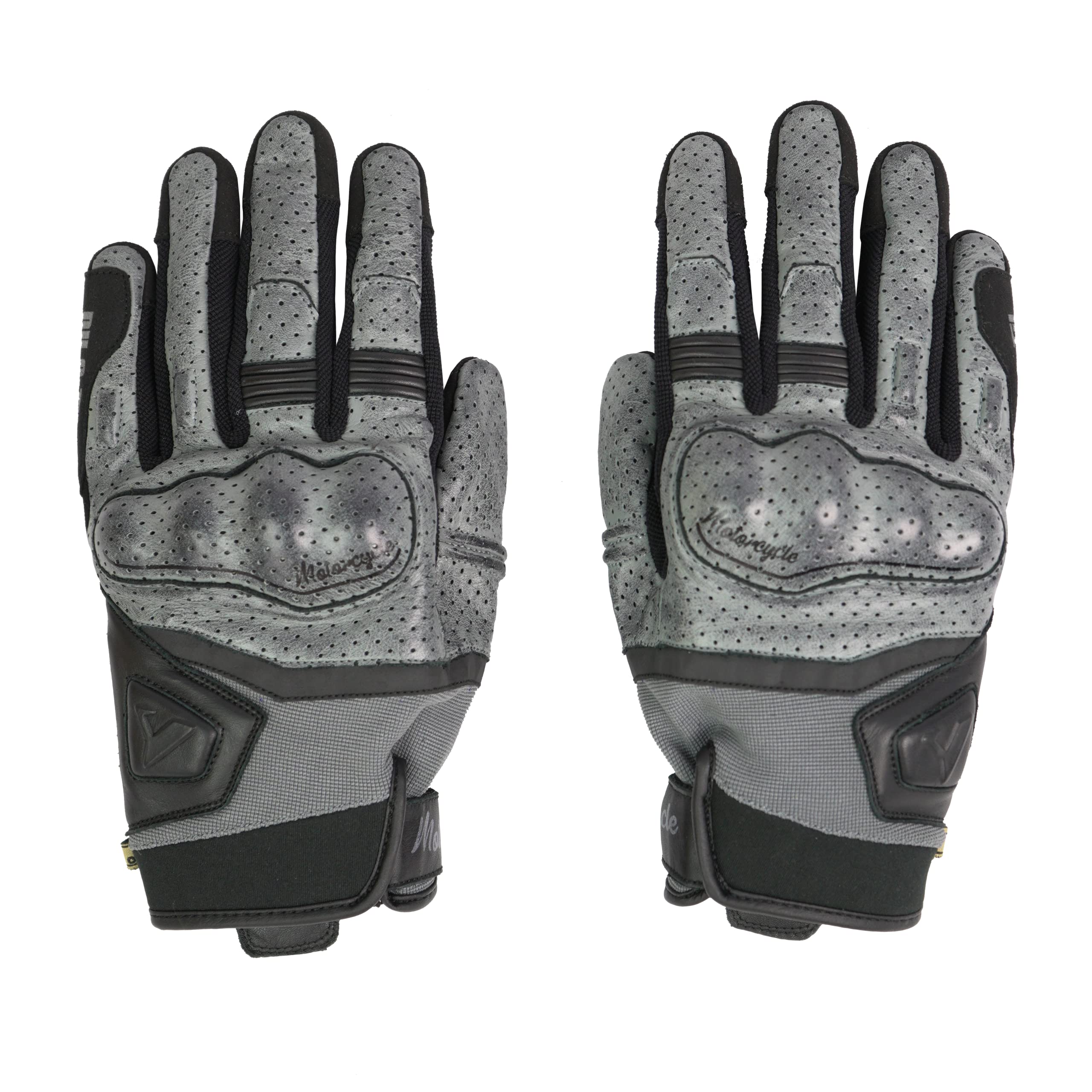 BY CITY | Guantes de Verano para Moto Tokio Man | Guantes de Piel Perforada | Protecciones Rígidas en Nudillos | Zonas Acolchadas | Refuerzo Antiabrasión en la Palma | Transpirables