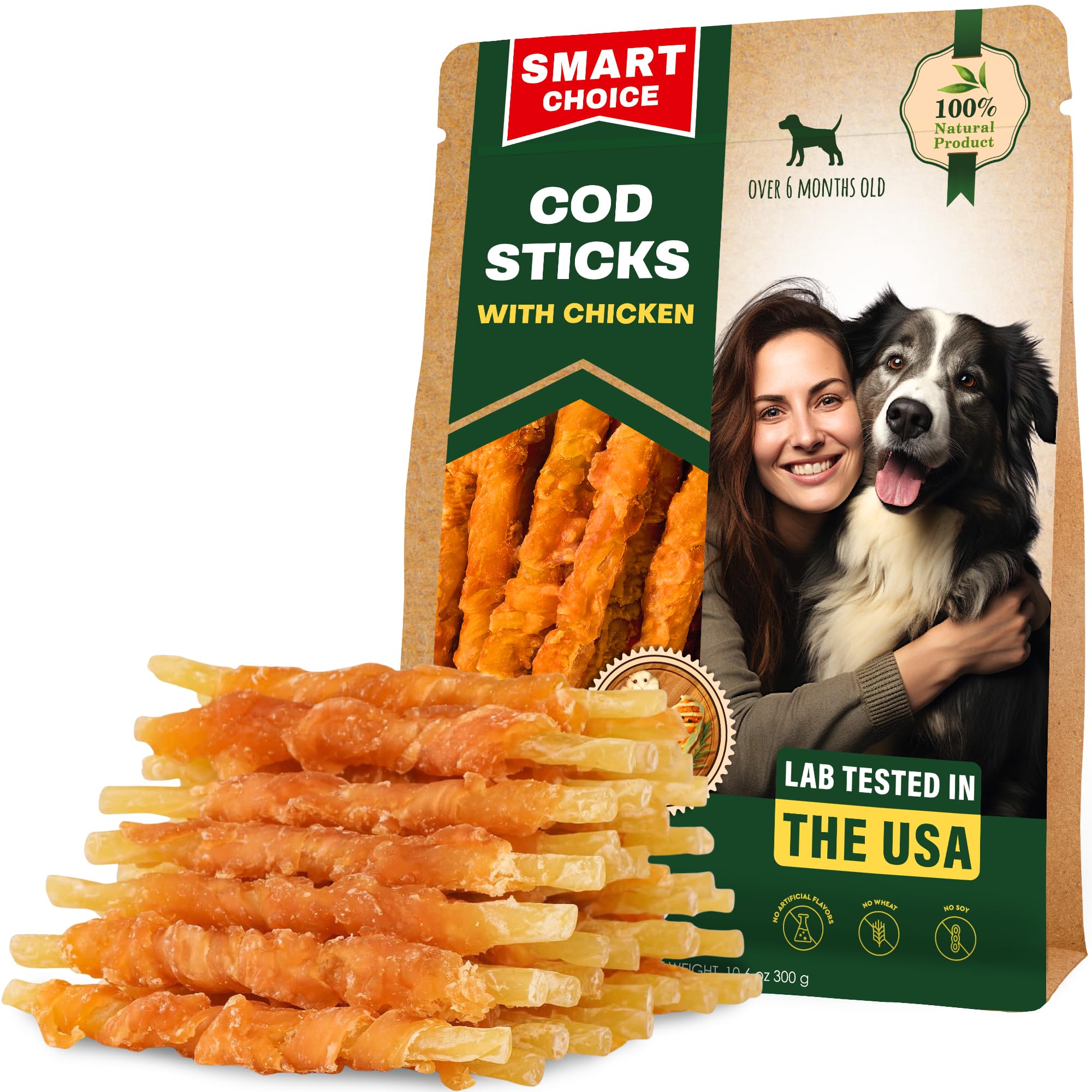 Beloved Pets Rawhide-Free Cod Sticks Chicken Wrapped
