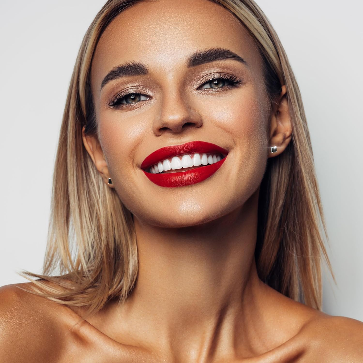 18K White Gold Plated Sterling Silver Asscher Cut Cubic Zirconia Stud Earrings for Women Men | Square CZ Stud Earrings Simulated Diamond Earrings Studs - Image 3