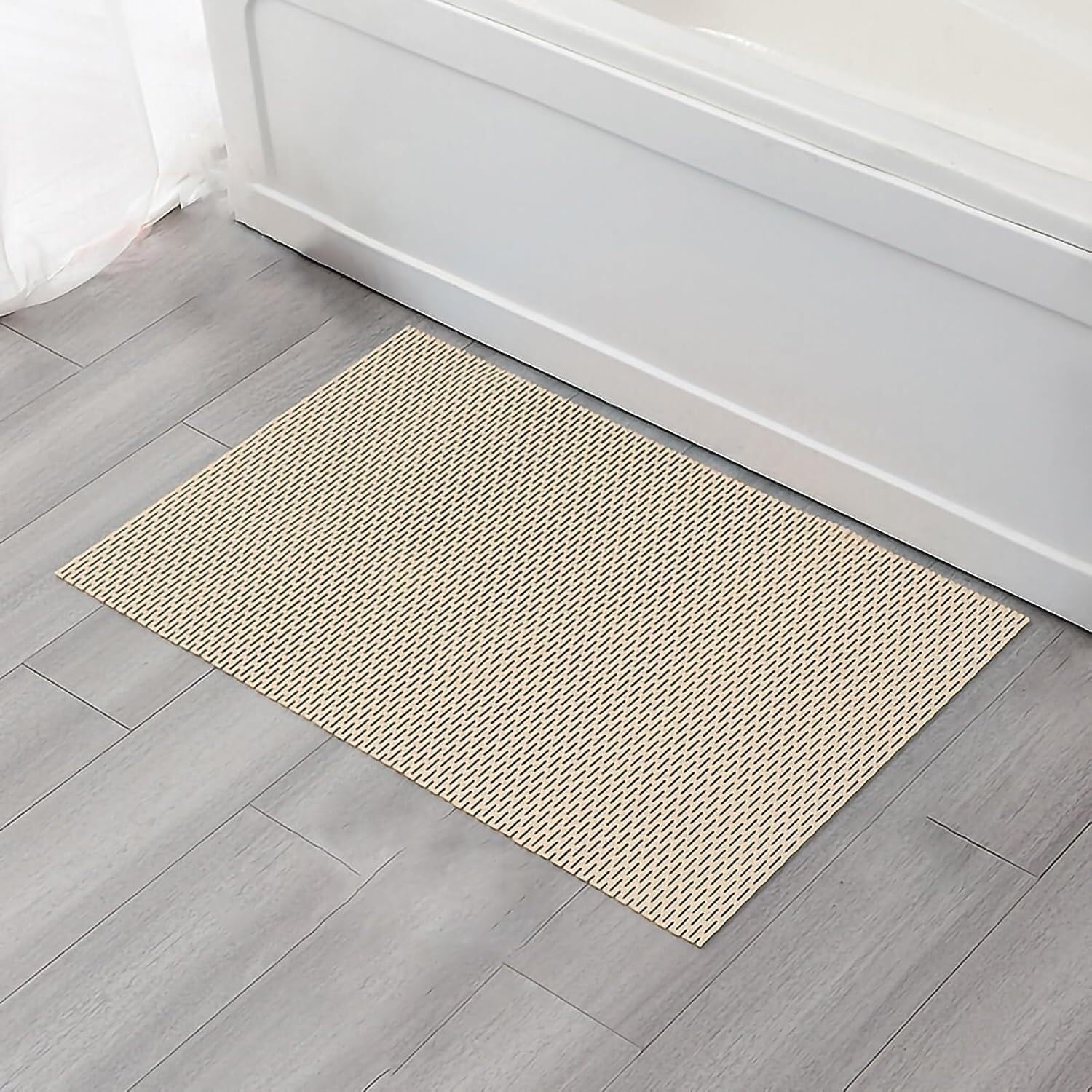 QYMYOZ PVC Drainage Mats For Bathroom And Kitchen Waterproof Floor Mats(Beige,90cm x 120cm)