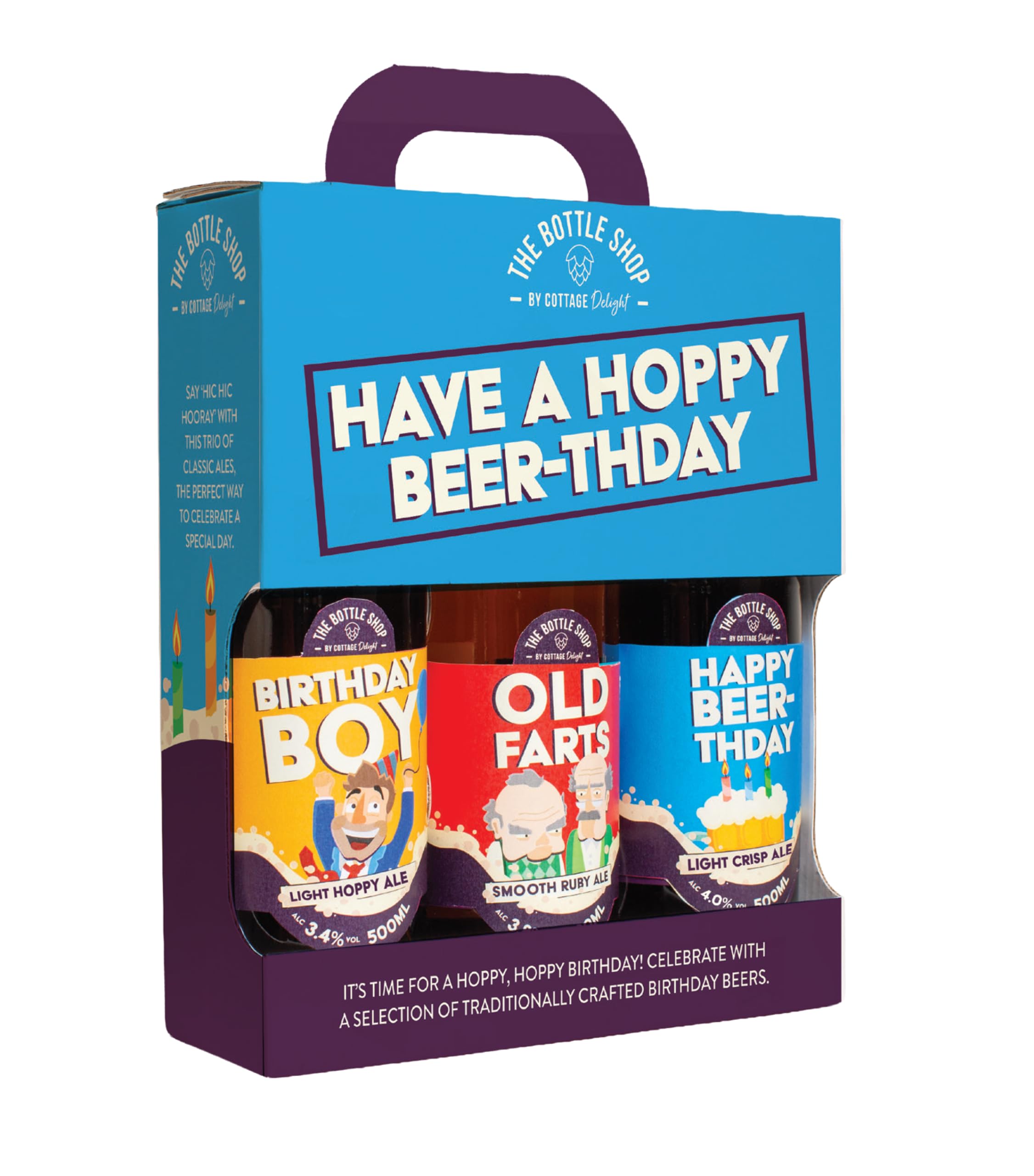 The Bottle Shop - Have A Hoppy Beer-thday Beer Set, 3 x 500ml Craft Ales