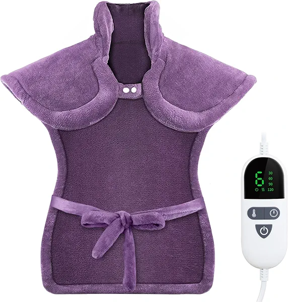Heating Pad for Neck and Shoulders and Back, Large Size 24”X33” Electric Pain Relief Heating Pad with 4 Timers, 6 Heat Levels and Auto-Off, Birthday Gifts for Women Men Mom Wife and Grandma - Purple