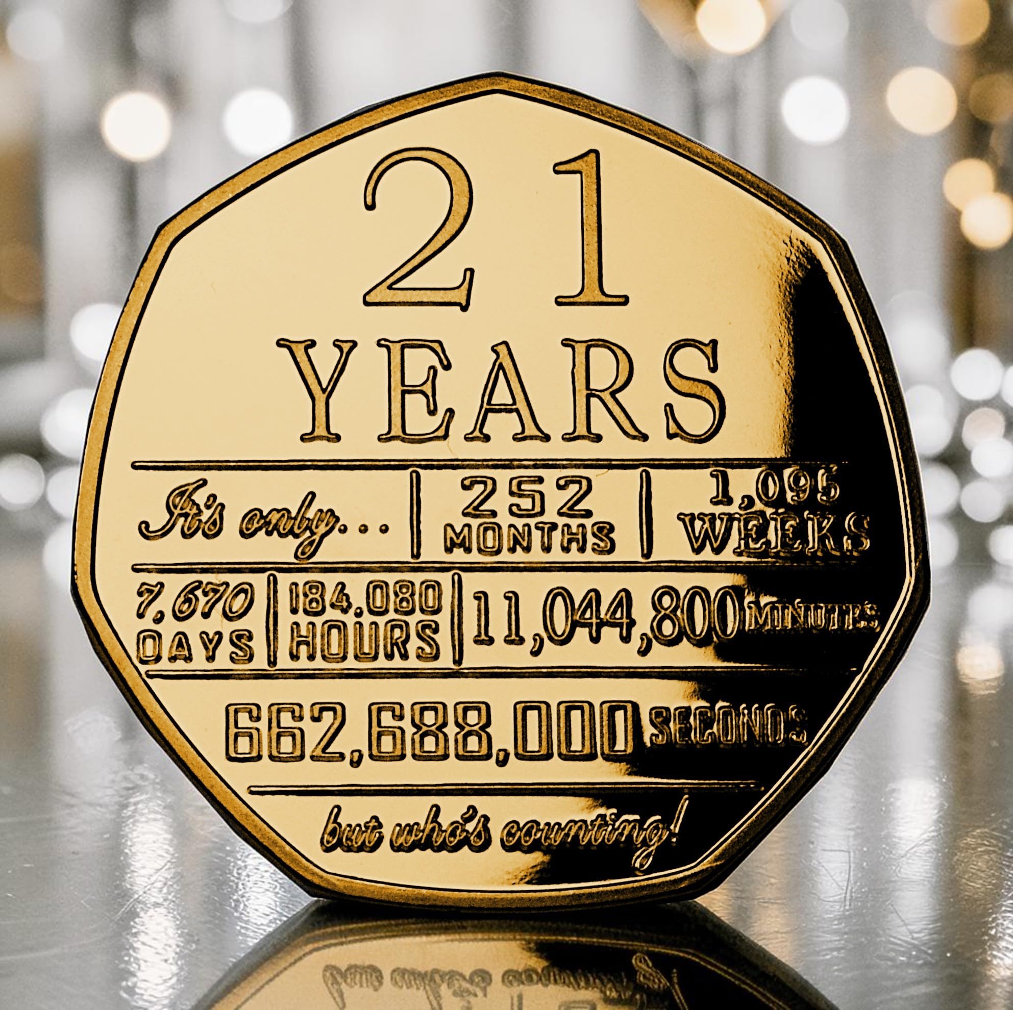 The Commemorative Coin Company 21st Birthday 24ct Gold Commemorative. Gift/Present/Son/Daughter/Party. Twenty One 21 Years