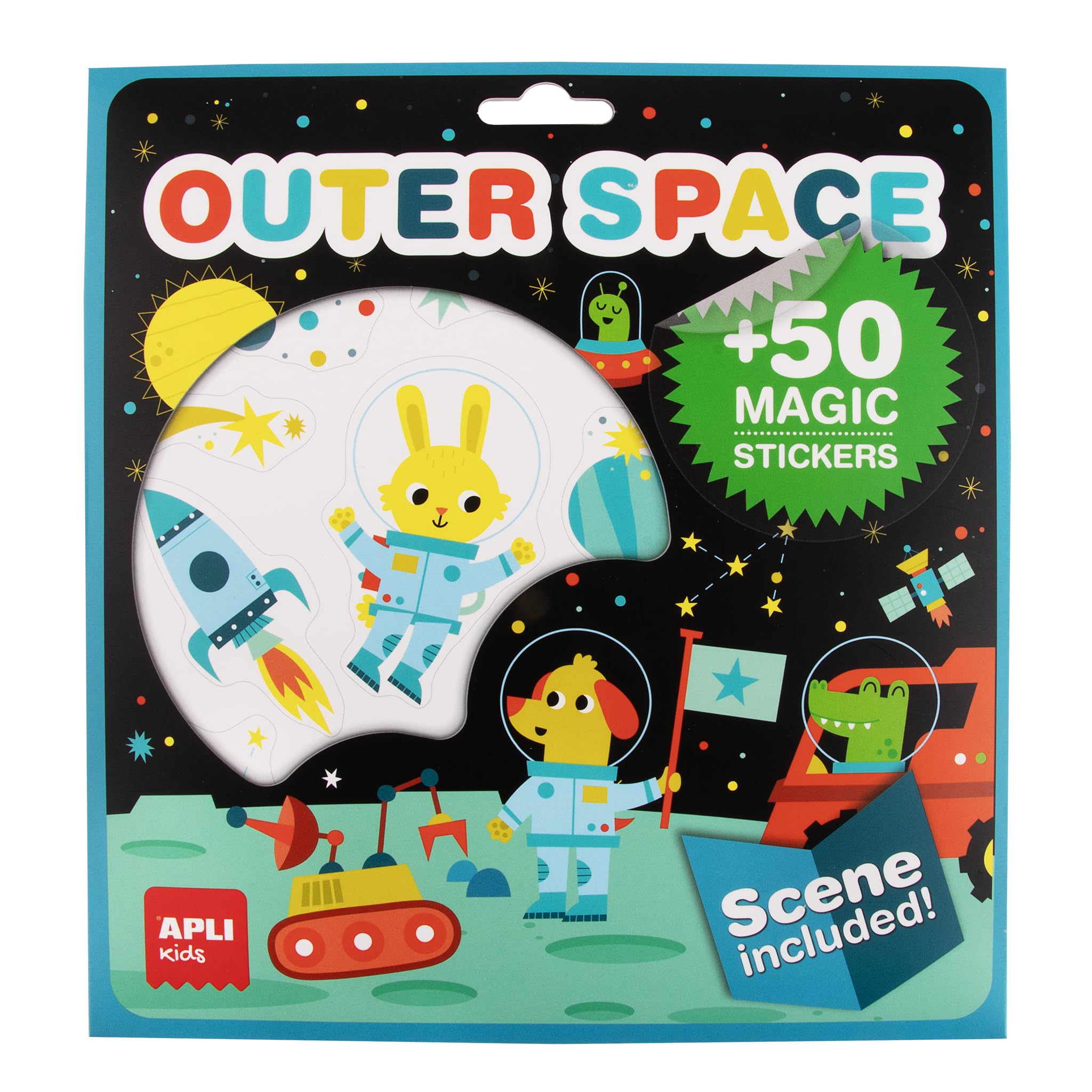 APLI Kids 19376 – Set of Removable Stickers with Stage for Children from 3 years, Space Theme