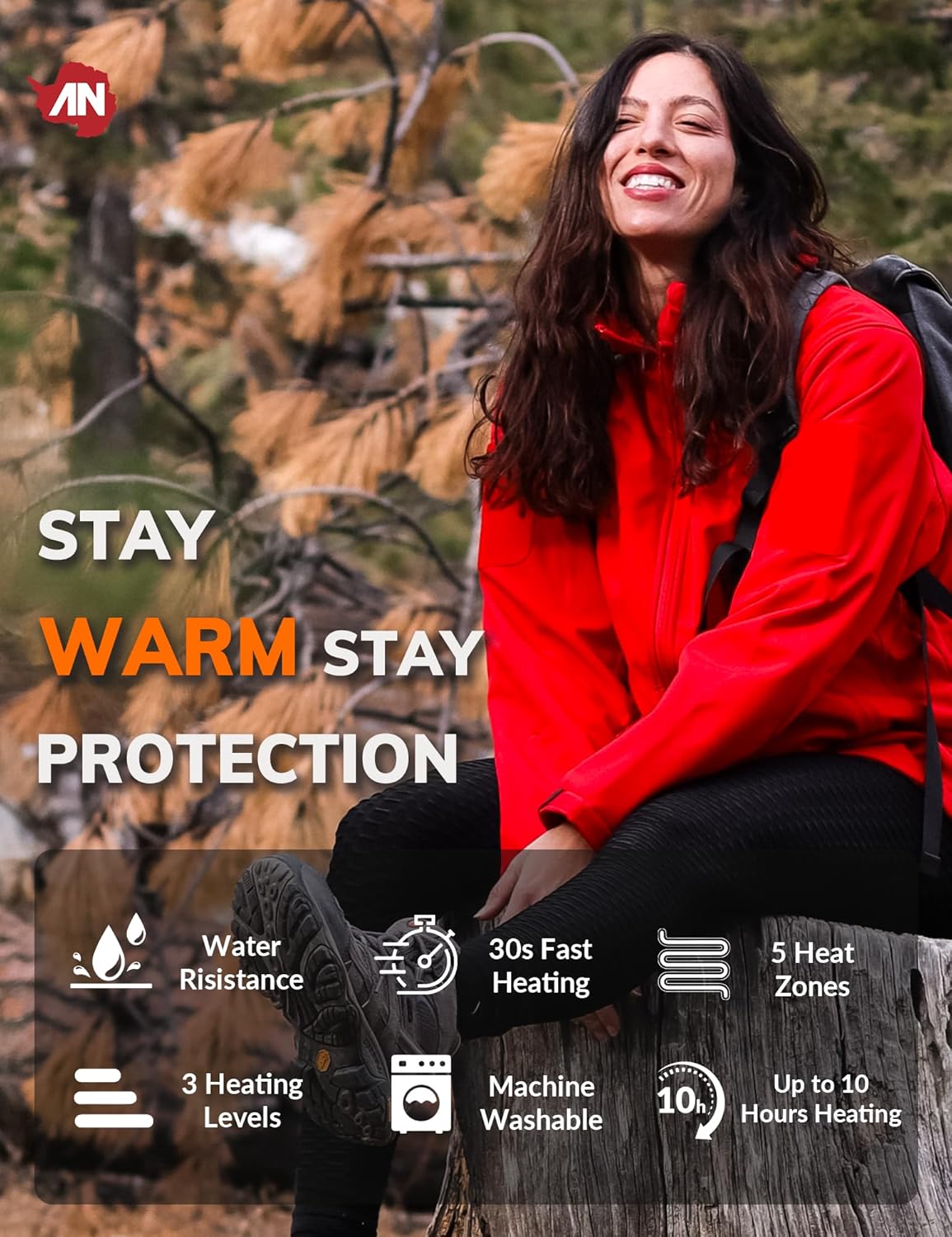 ANTARCTICA GEAR Heated Jacket for Women, Soft Shell Winter Coat with 12V 15000mAh Battery Pack, Hooded Heated Jacket - Image 7