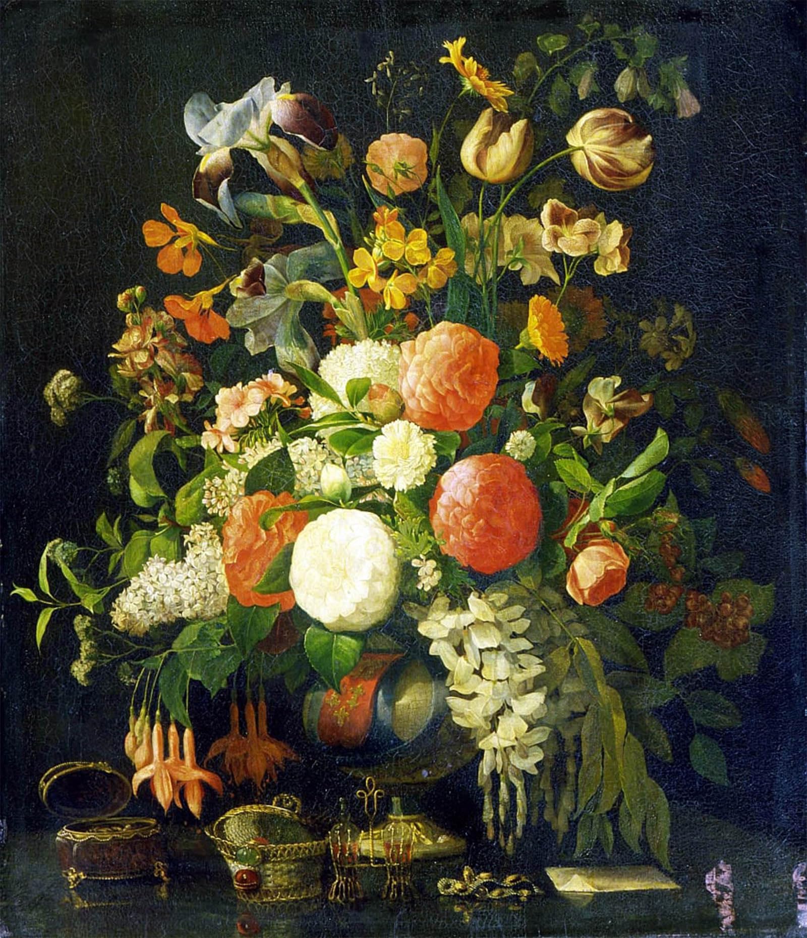 POSTERIIk Vintage Classic Picture Landscape Artwork Flowers by Ruysch Portrait Canvas Painting for Office Home Decor 60x90cm
