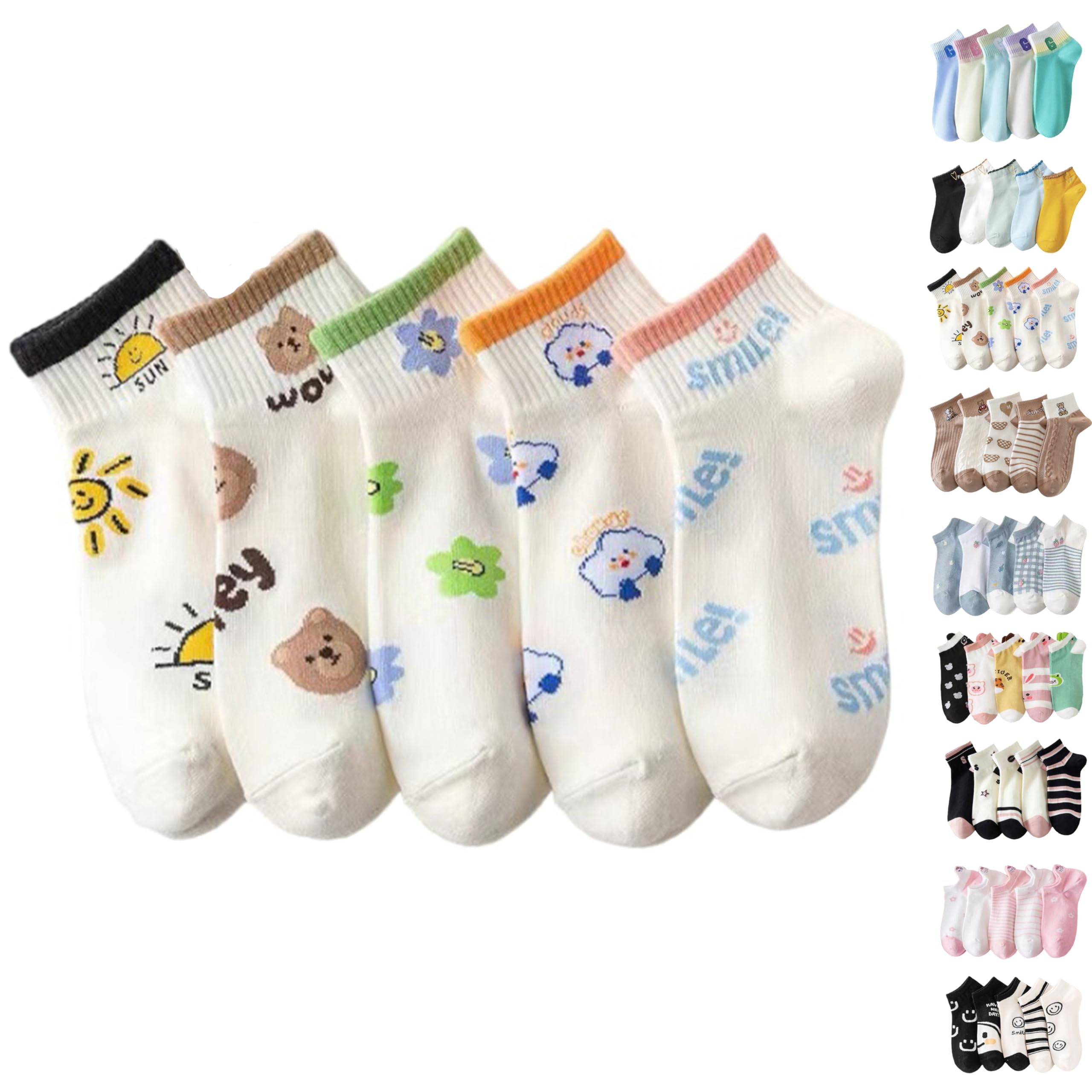 sweet caboodles Girls Ankle Socks Collection | Assorted Colors & Fun Designs | Pack of 5-picture-22