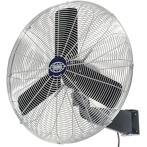 Global Industrial Ventilador oscilante para montaje en pared, 24" de diámetro, 1/4HP, 7525CFM