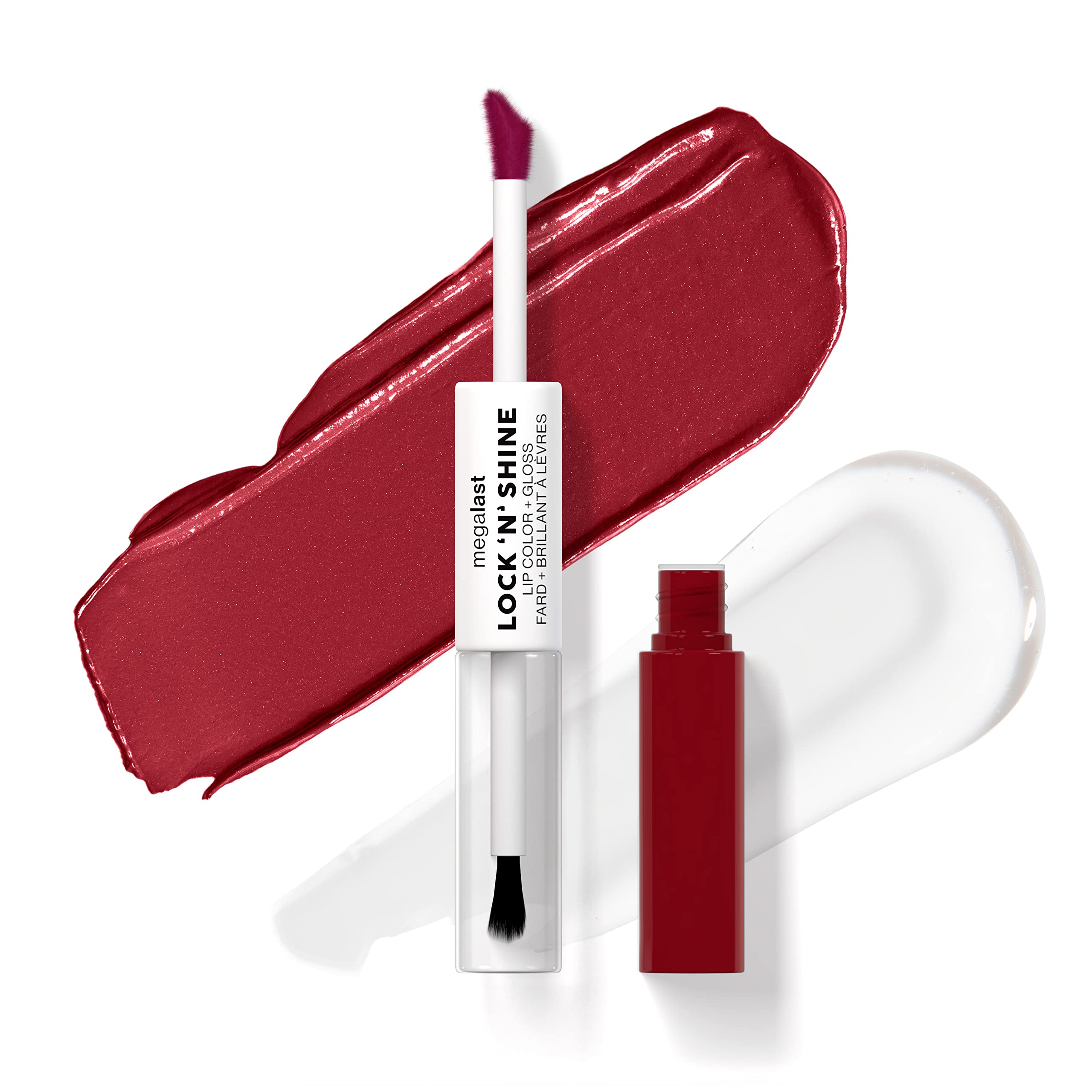 Wet n Wild Megalast Lock n' Shine, Dual-Ended Lip Color and Clear Gloss, Vitamin E and Jojoba Oil Enriched Formula, Big Pout Energy Shade