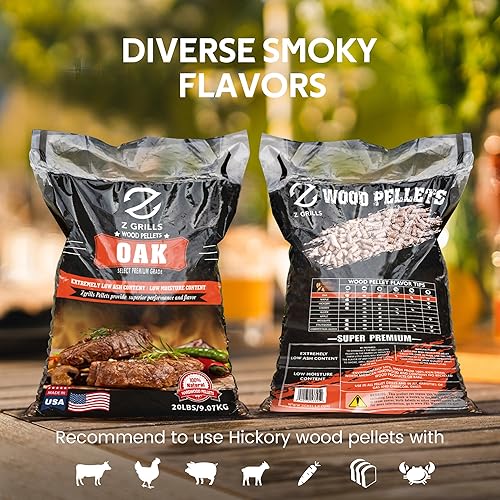 Miniatura 5 de Z GRILLS Pellets de madera para ahumador y barbacoa, 100% pellets de madera dura de roble natural, 40 libras