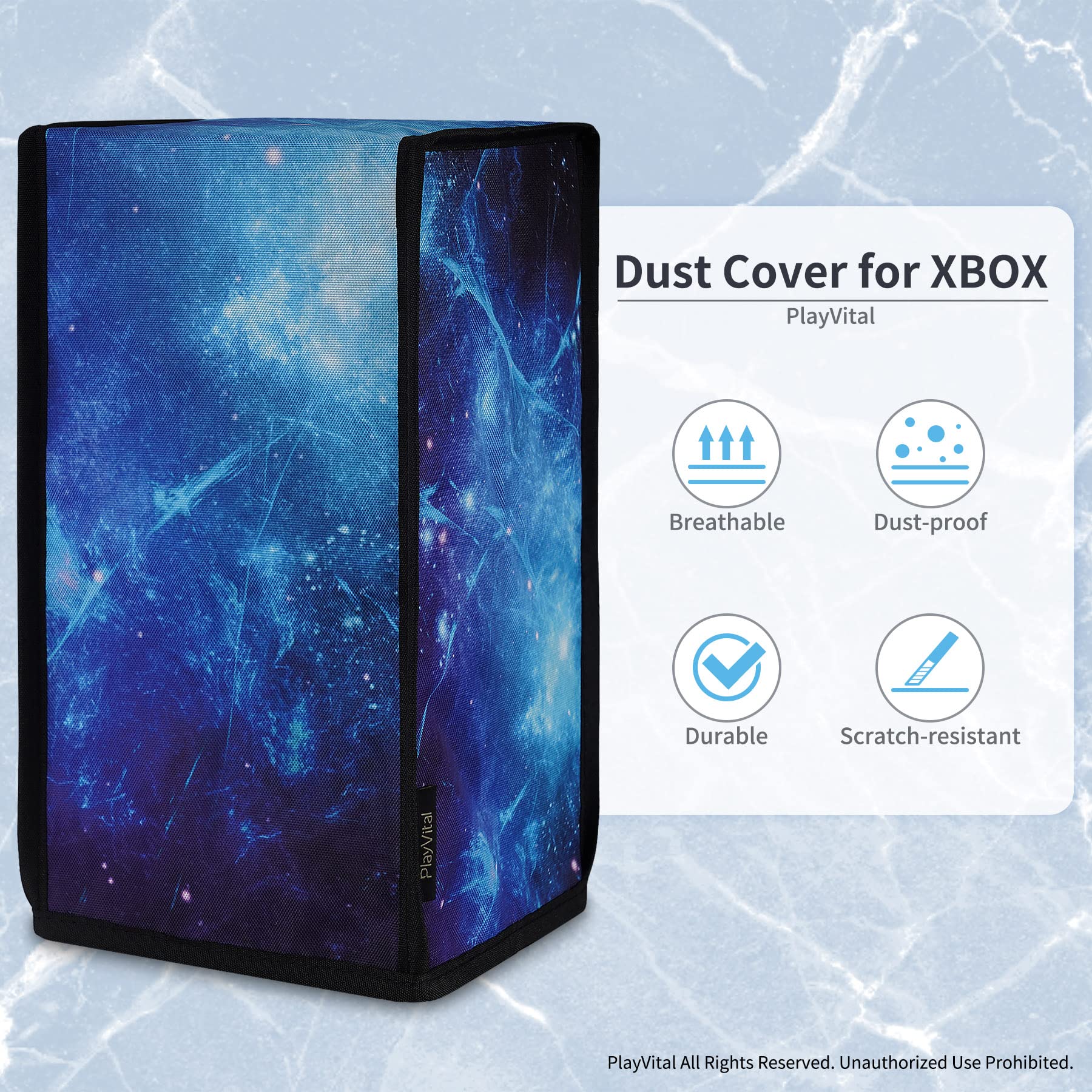 PlayVital Cover Copertura Antipolvere per Xbox Series X Console,Coperchio in Nylon Verticale Protettivo Impermeabile per Xbox Series X Console-Nebulosa Blu - 2