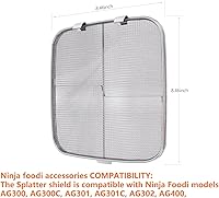 Vista 4 de Protector de salpicaduras de acero inoxidable para Ninja Foodi AG301, accesorios para freidora de aire para parrilla interior Ninja Foodi 5 en 1