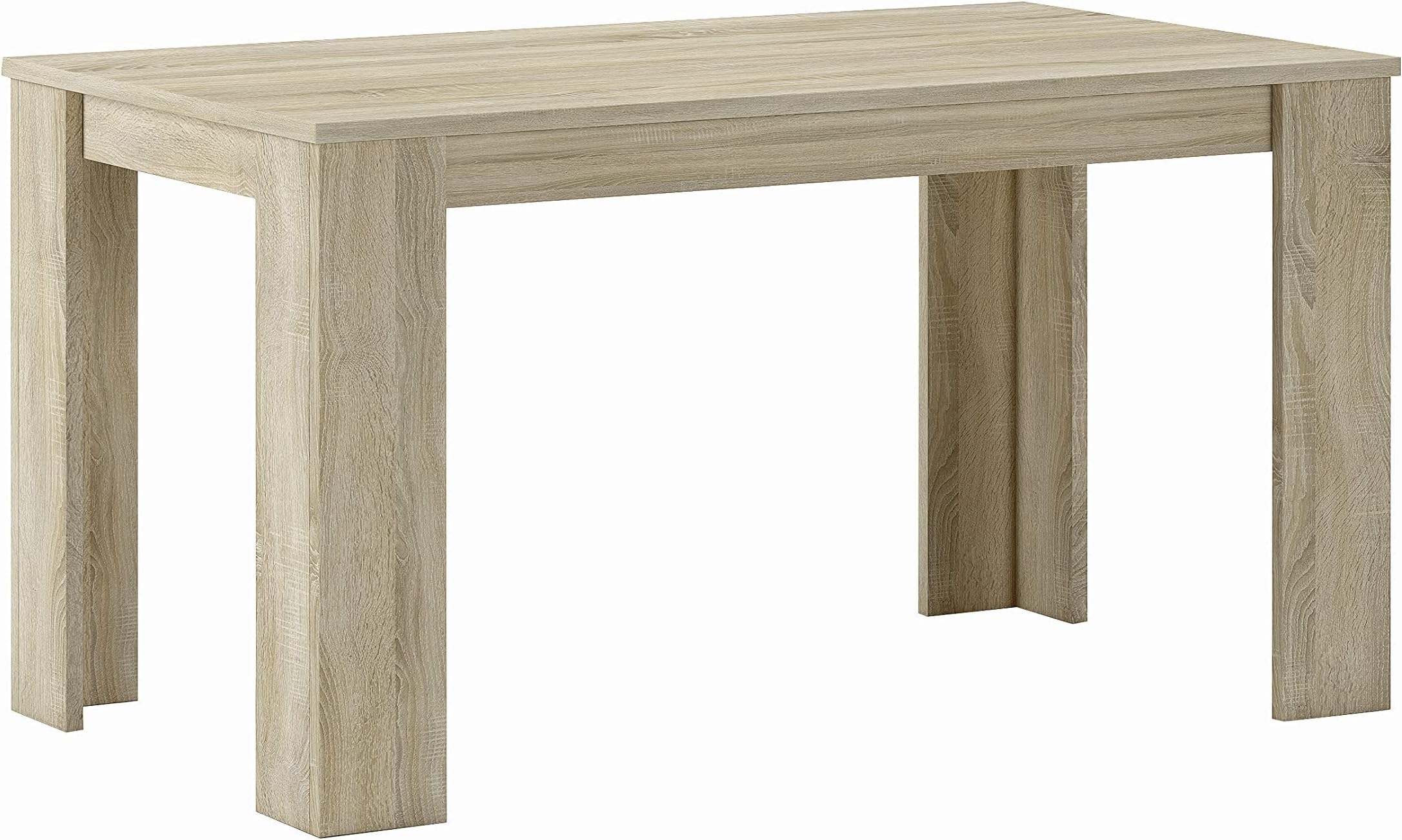 CLIPOP Tavolo Da Pranzo Rettangolare 120x80 Cm – Effetto Quercia, Gambe In Metallo Industriale, 4-6 Posti