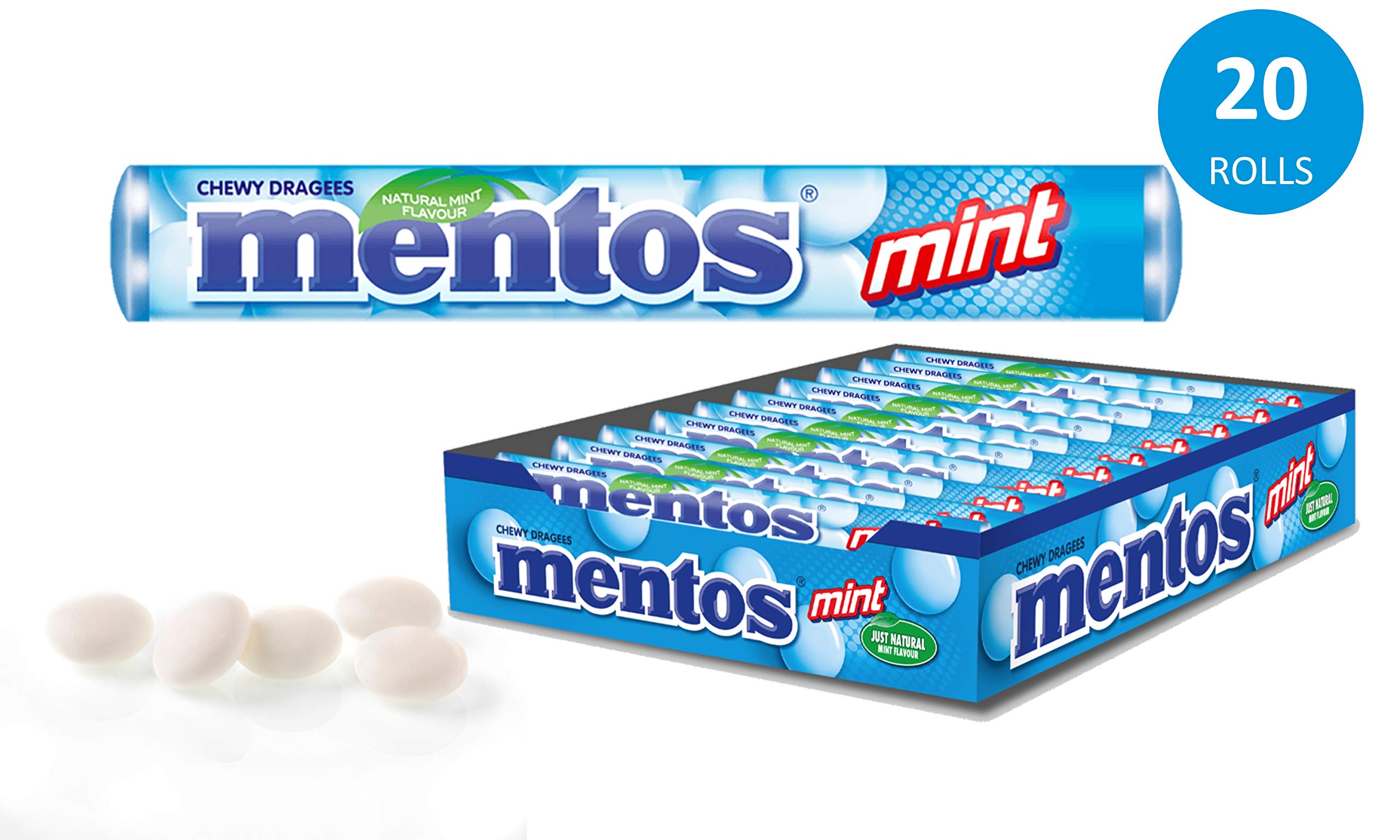 Mentos Menta, Caramelo Masticable - 20 unidades de 38 gr (Total 760 gr)