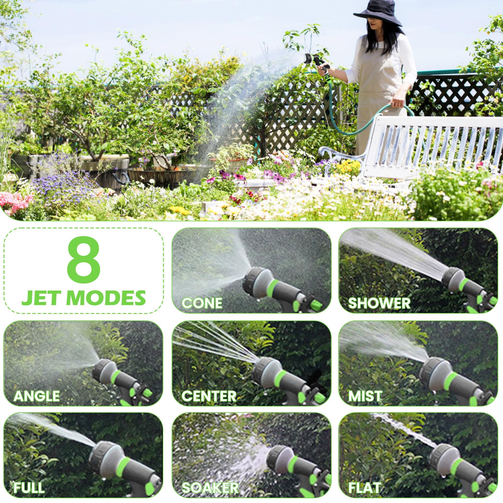 Pistolet Arrosage Jardin 8 Modes - Pulvérisateur Réglable Pour Lavage Voiture Et Plantes