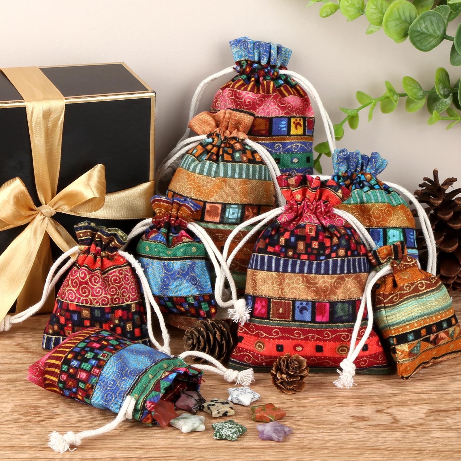 Pack Bolsas Decoración Bolsas Yute 10x15cm - 50 Unidades Con Cordón Para Regalos Y Manualidades Bolsas Cordón Naturales