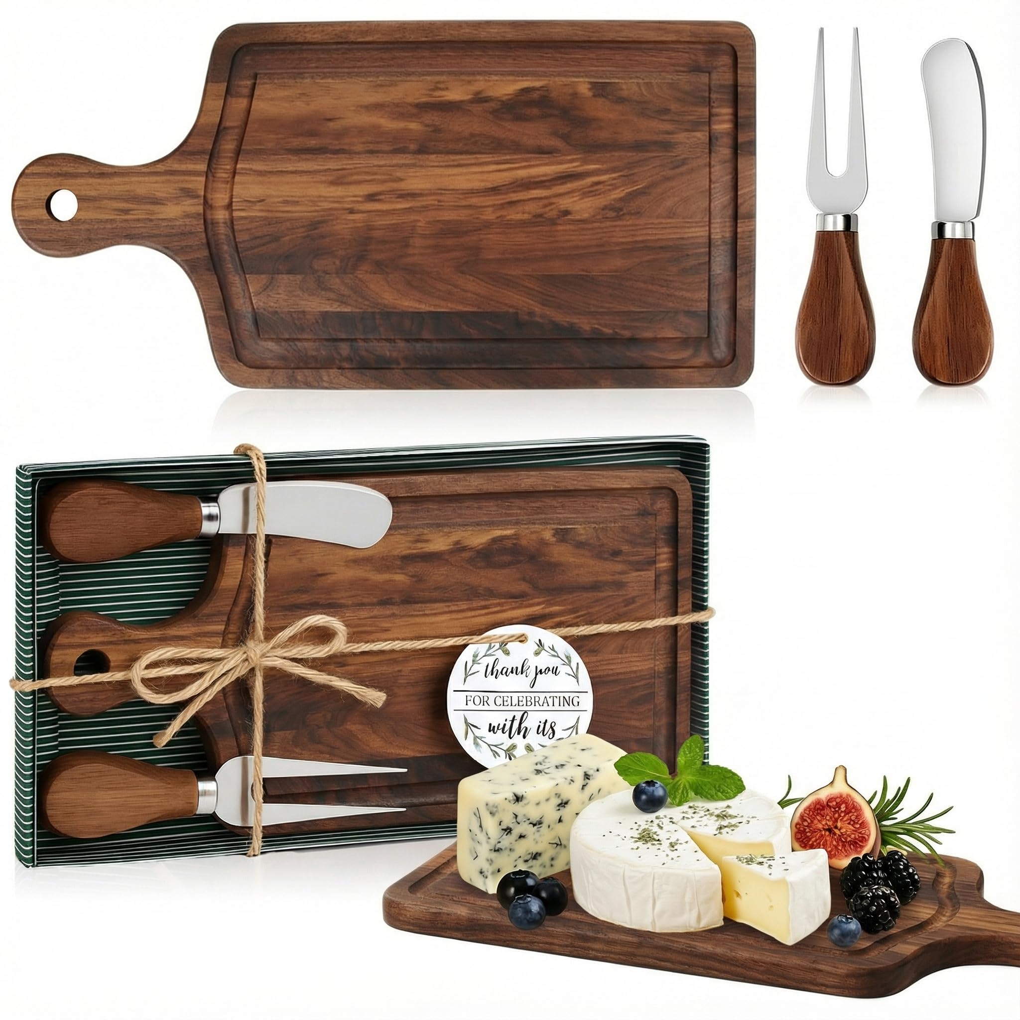 Ziliny 1 Sets Baby Shower Prizes Mini Charcuterie Board, Walnut Color