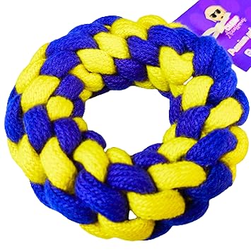 CHAMP Accessories Ring Shape Rope Toy | Chewing Rope Dog Toys for Small Medium and Large Breed Dogs | Multi Coloured