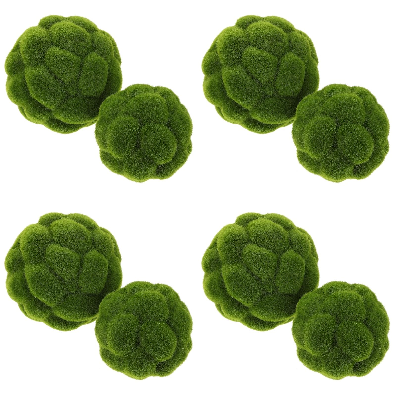 Cabilock Grüne Mooskugeln, dekorativ für Tafelaufsatz, Schalen, künstliche Mooskugeln, künstliche Pflanze, Mooskugeln, Ornament für Garten, Hochzeit, Party, Dekoration (9,9 cm/11,9 cm), 8 Stück