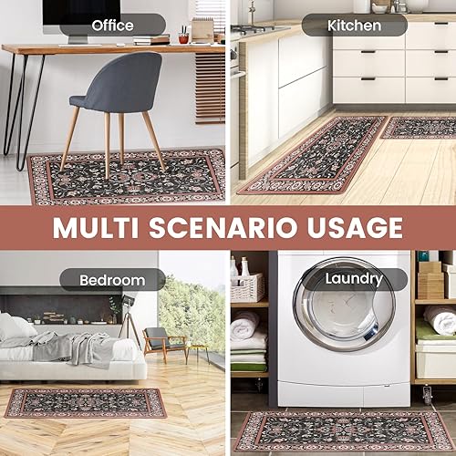 Miniatura 7 de Alfombrillas de cocina antifatiga para el piso, 2 piezas, alfombras de cocina lavables y antifatiga, alfombras de cocina antideslizantes, juego de