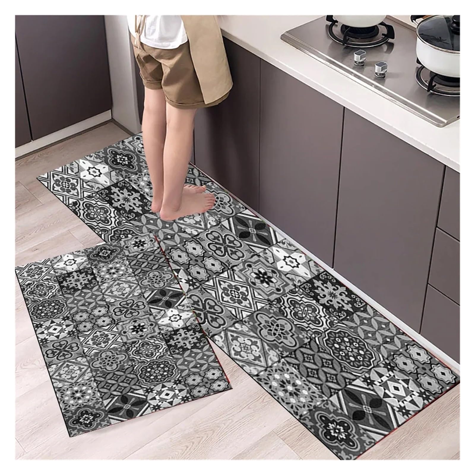 Tapis de Sol Moderne, rétro, léger, Luxueux, Haut Gamme, antidérapant, for Salon, Cuisine, Salle Bain, décoration d'intérieur pour Le Bureau à Domicile(Color-06,50X160CM)
