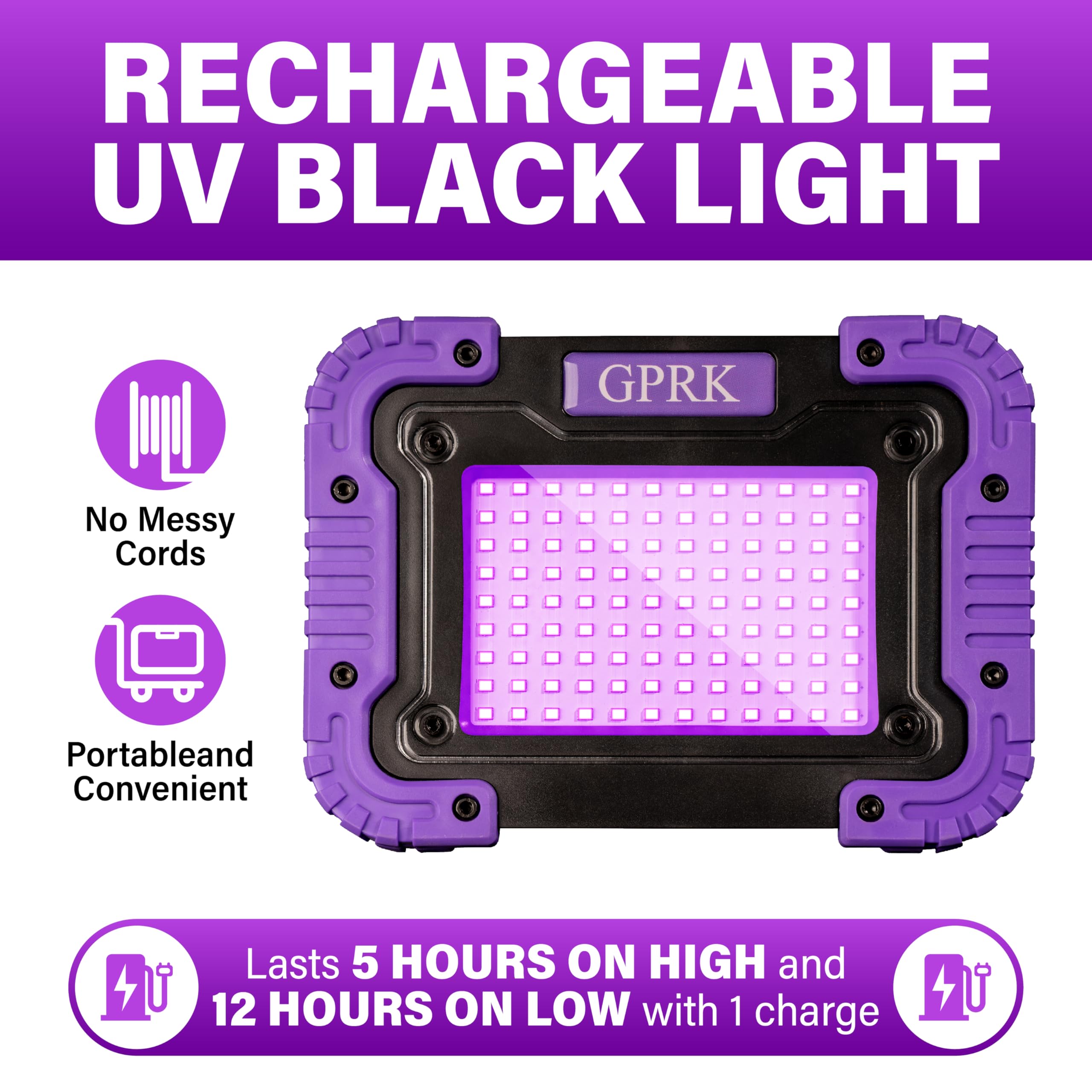 Onforu 20W Lumière Noire LED, Projecteur UV Extérieur, IP66 Étanche