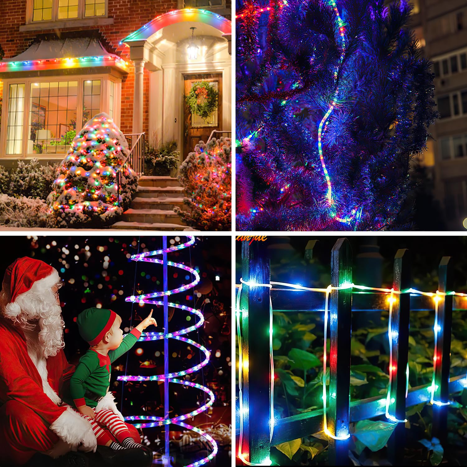 40M LED Lichterschlauch Lichtschlauch Lichterkette Energiespar Xmas weihnachtsbeleuchtung (Bunt) | 960 LEDs,8 Lichtmodi,6-Std.-Timer,Speicherfunktion,flexibler PVC-Schlauch,für innen und außen;Steuergerät nicht wasserdicht