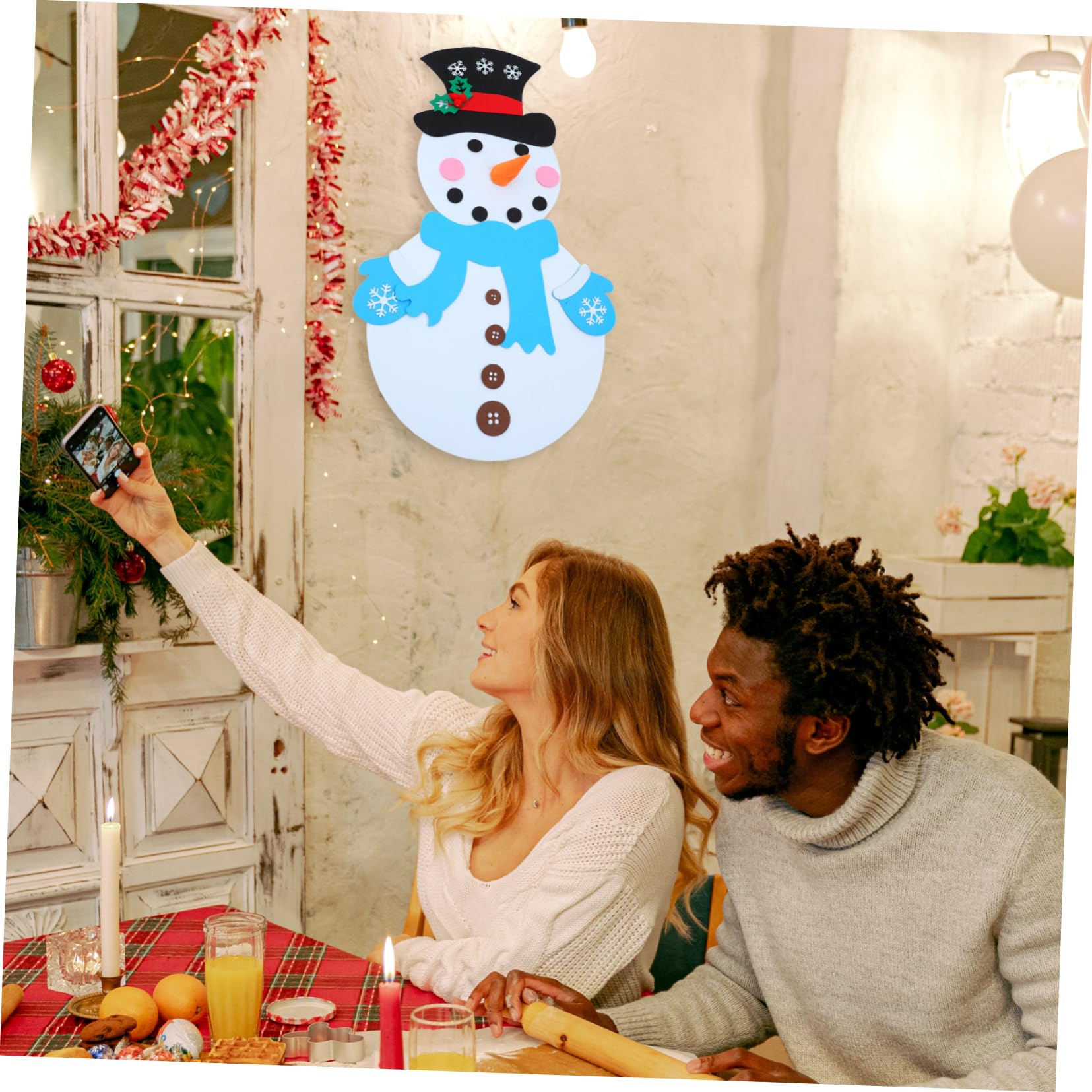 IMIKEYA 3 Sätze Ornament schneemann DIY Spiele kit weihnachtsschneemann bausatz selber Machen weihnachtsbasteln Weihnachts basteln Weihnachtsdekorationsset selber Machen Festivalbedarf