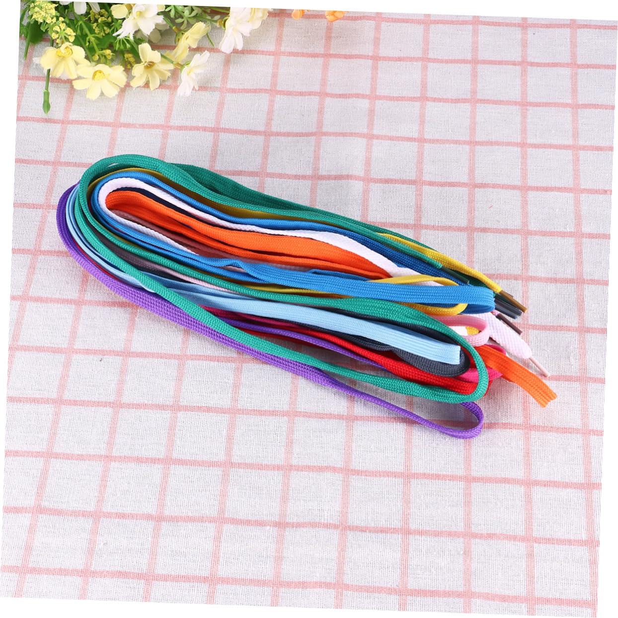 OUNONA Cordones de Zapatillas Planos Coloridos 12 Pares, Poliéster Nailon