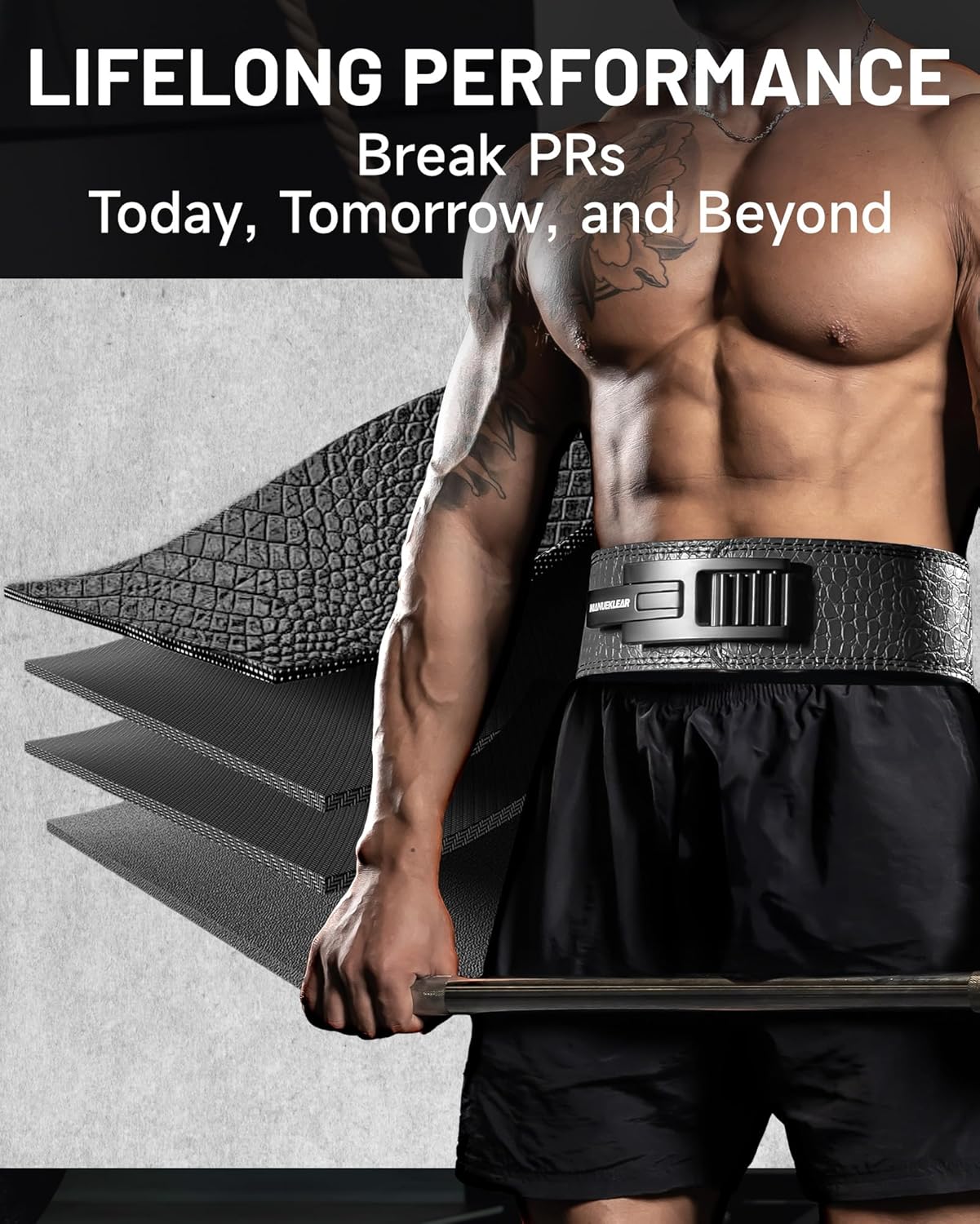 MANUEKLEAR Lifting Belt Lever for Men Women, 10mm Quick Locking Lever Belt Weightlifting with Adjustable Buckle, Lever Weight Lifting Belt for Powerlifting & Deadlifts - Image 5