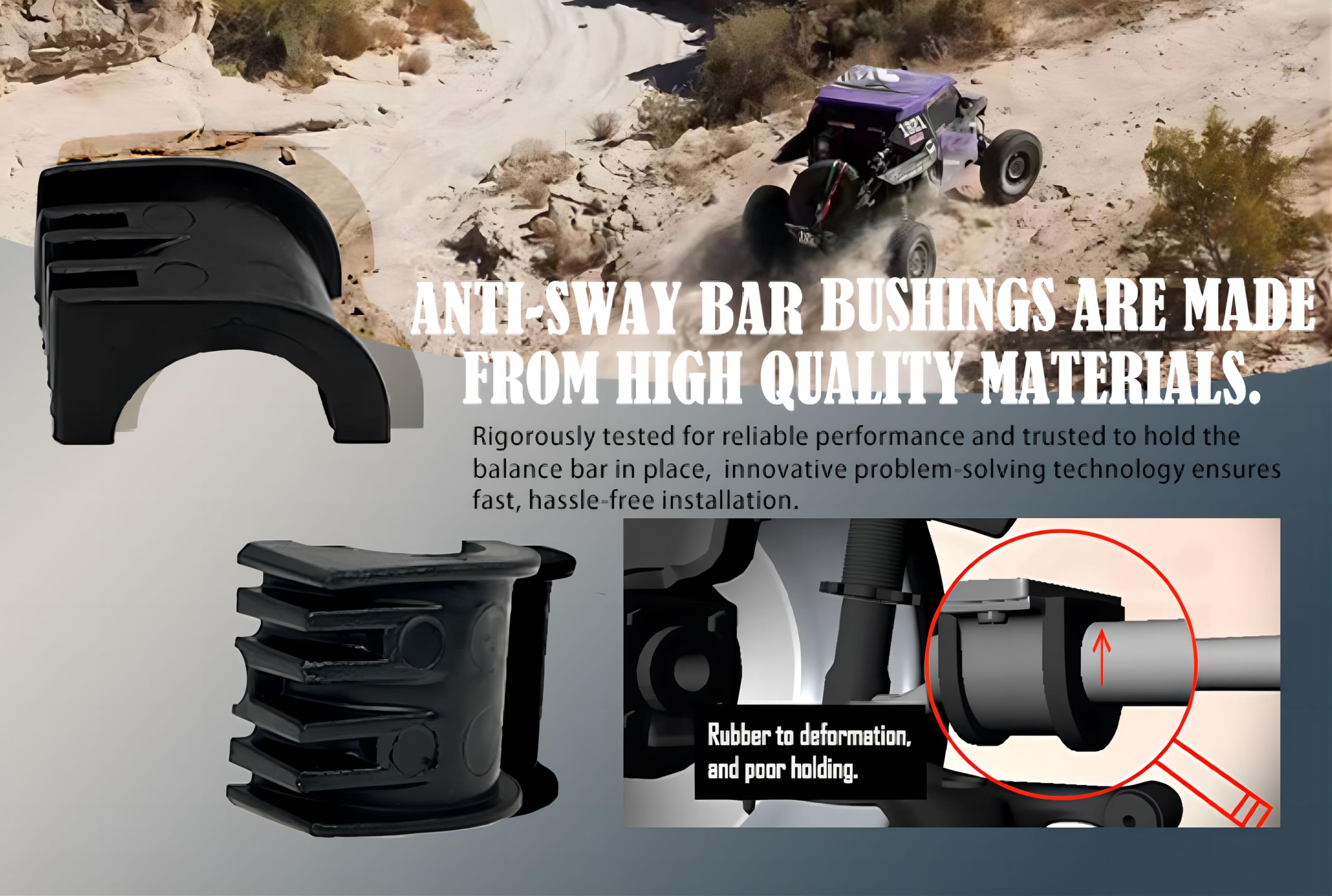 Lot De 4 Bagues Stabilisatrices Arrière De Rechange Pour Polaris Ranger