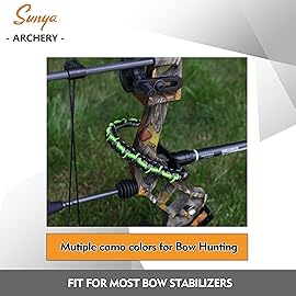 SUNYA Archery Bow Wrist Sling, 550 Paracord Strap Comfortable on Hand.100% Full Grain Leather Yoke, Multiple Camo Colors.Fit Compound Bow Stabilizer & Recurve. (Ingram-1)