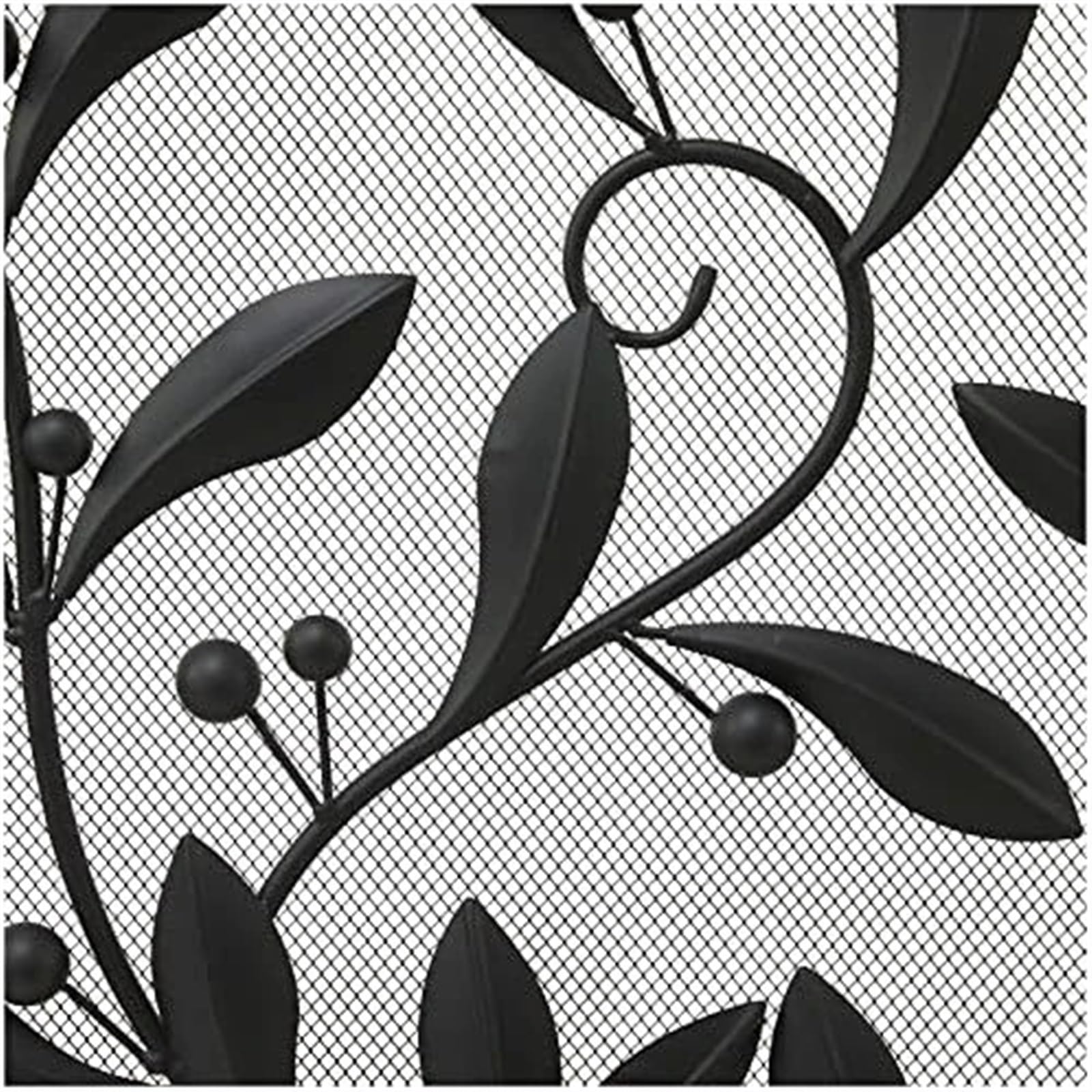 Schermo del camino Paravento for caminetto a 3 pannelli con rete pieghevole in rete con motivo floreale a foglie, 45" x 30" Camino parascintille