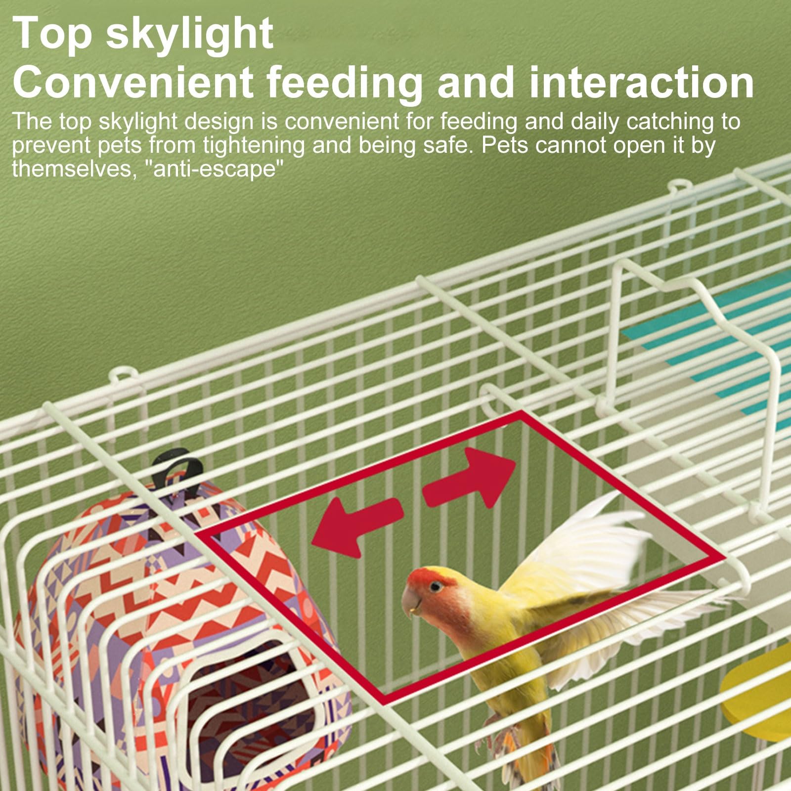 Extra Großer Vogelkäfig Aus Metall Für Papageien, Sittiche & Kleintiere – Weiß, 4 Etagen