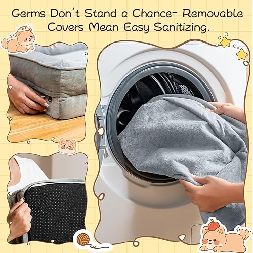 Miniatura 6 de Cama ortopédica para perros  Espuma de jaula de huevos de gran soporte, interior 100% impermeable, fácil de limpiar, funda extraíble, resistente,